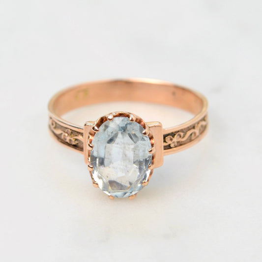 Antique Aquamarine and Gold Ring