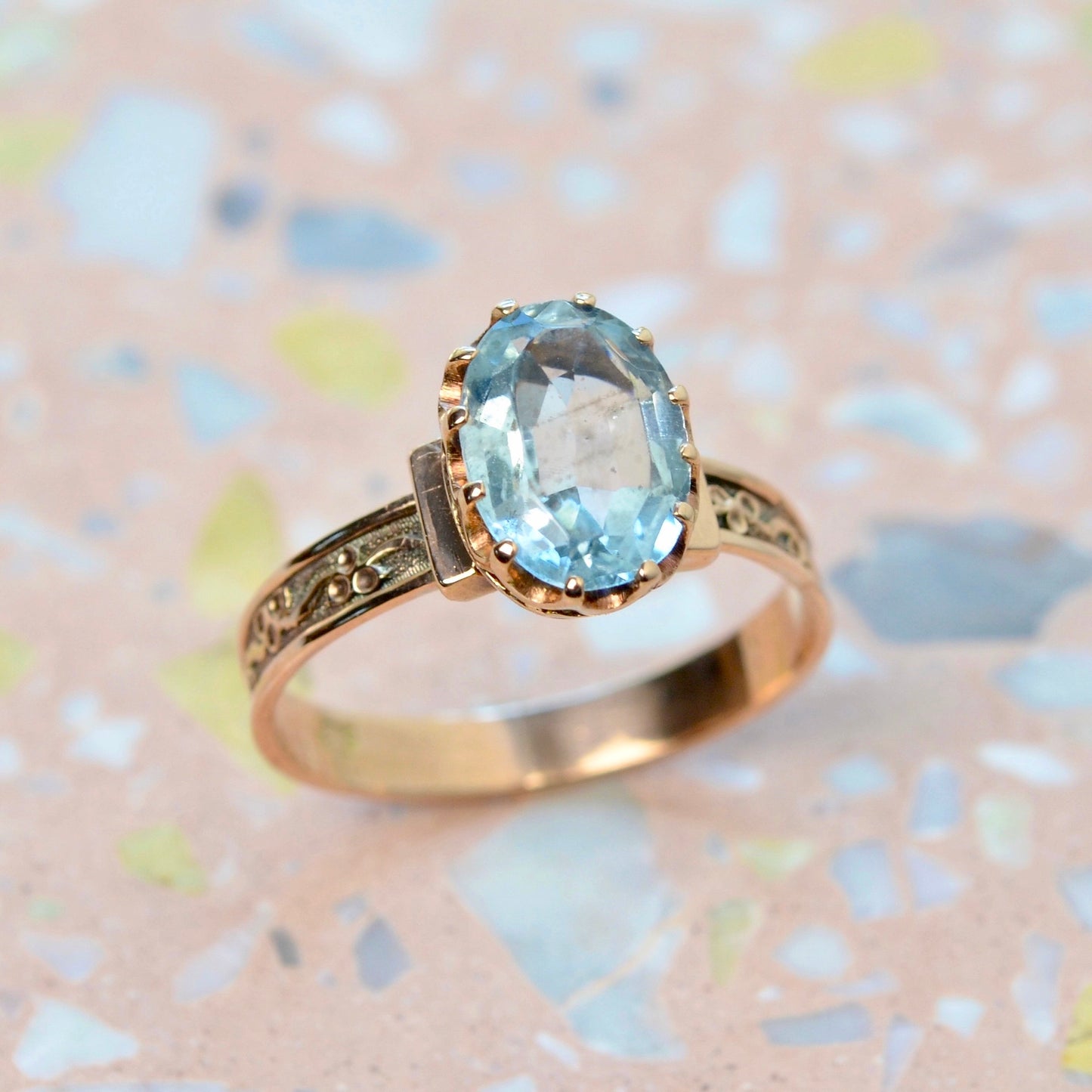 Antique Aquamarine and Gold Ring