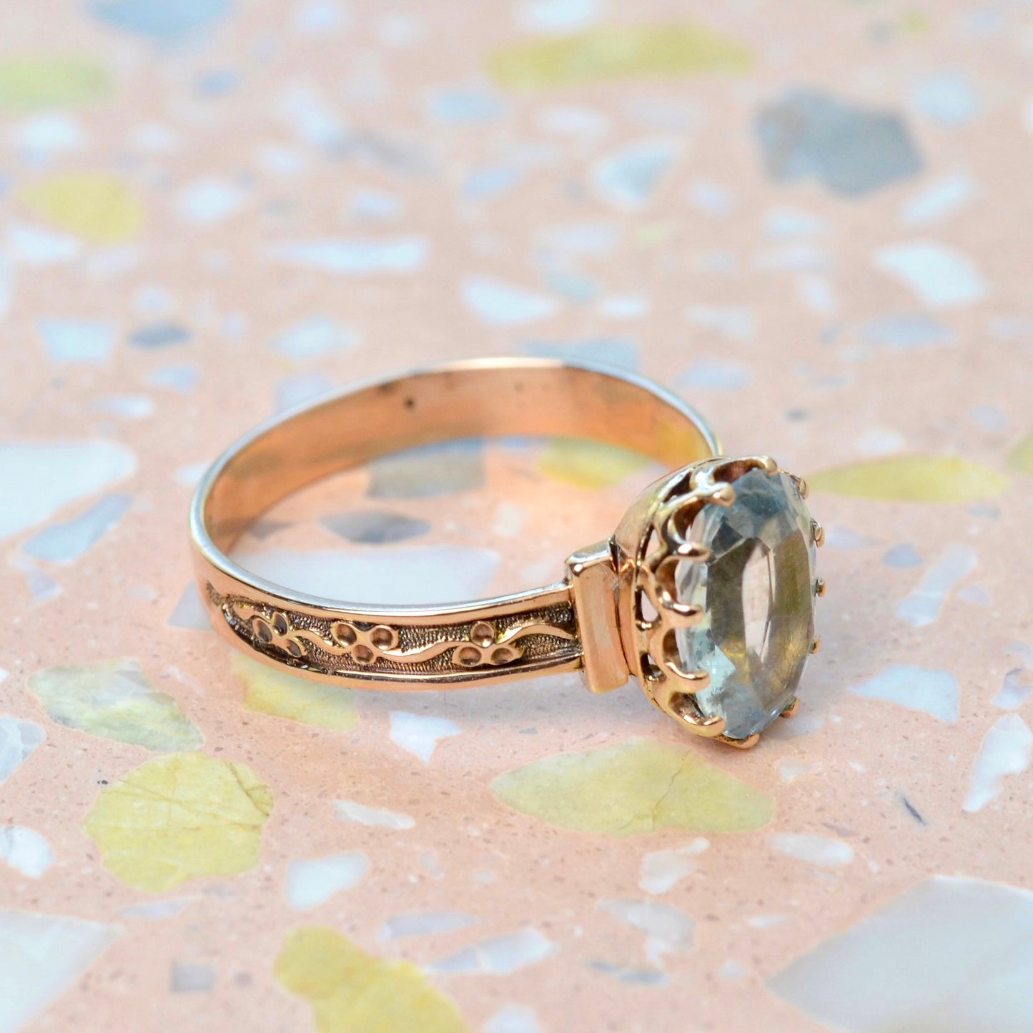 Antique Aquamarine and Gold Ring