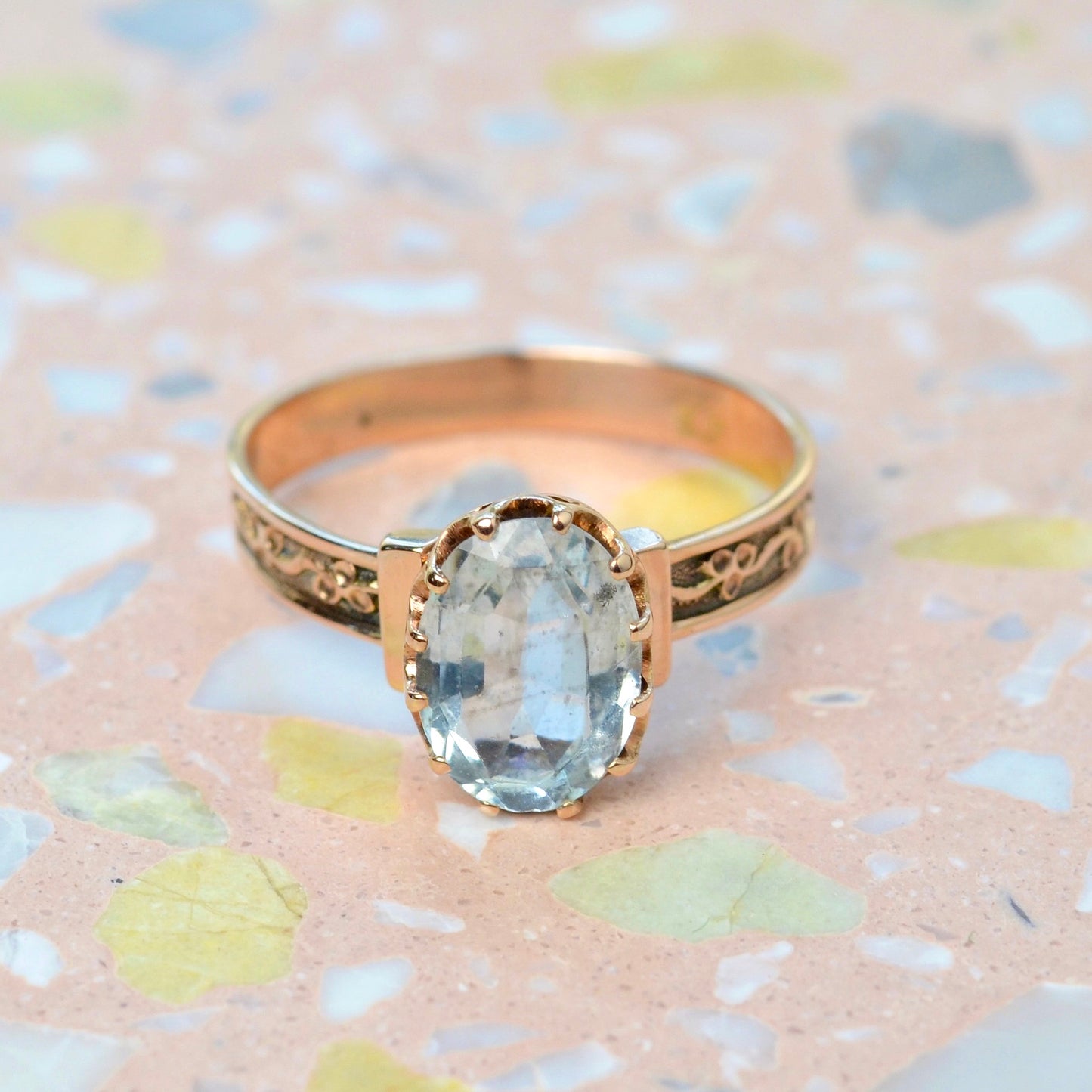 Antique Aquamarine and Gold Ring