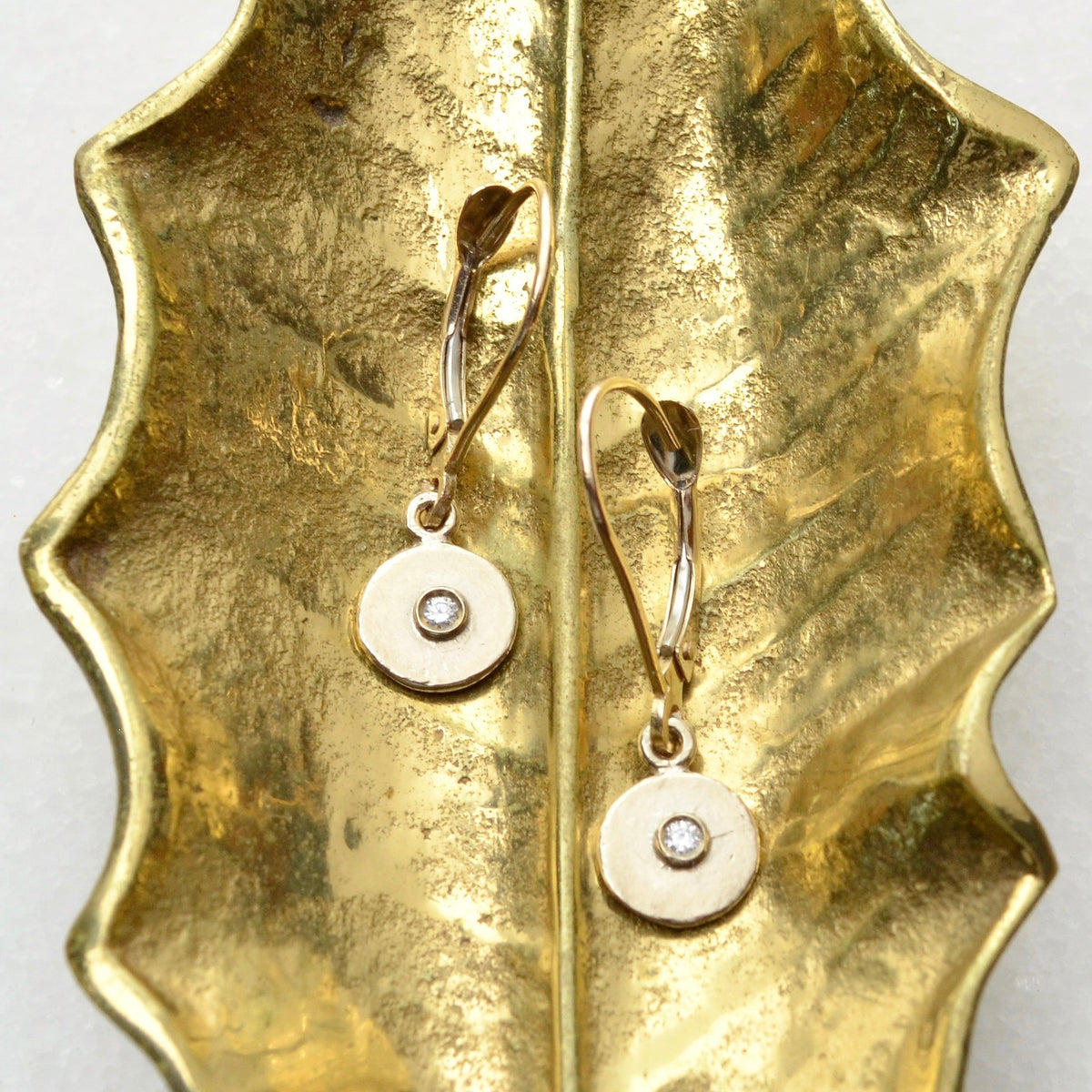 Artisan Mixed Metal 14k Diamond Earrings