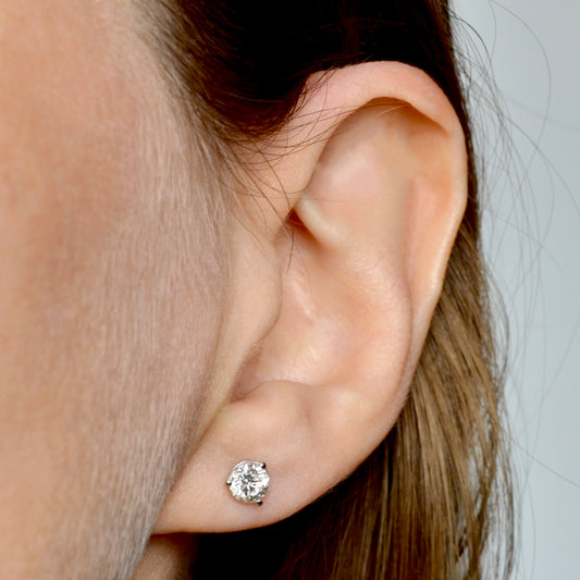 Diamond Post Earrings - 0.75 CTW