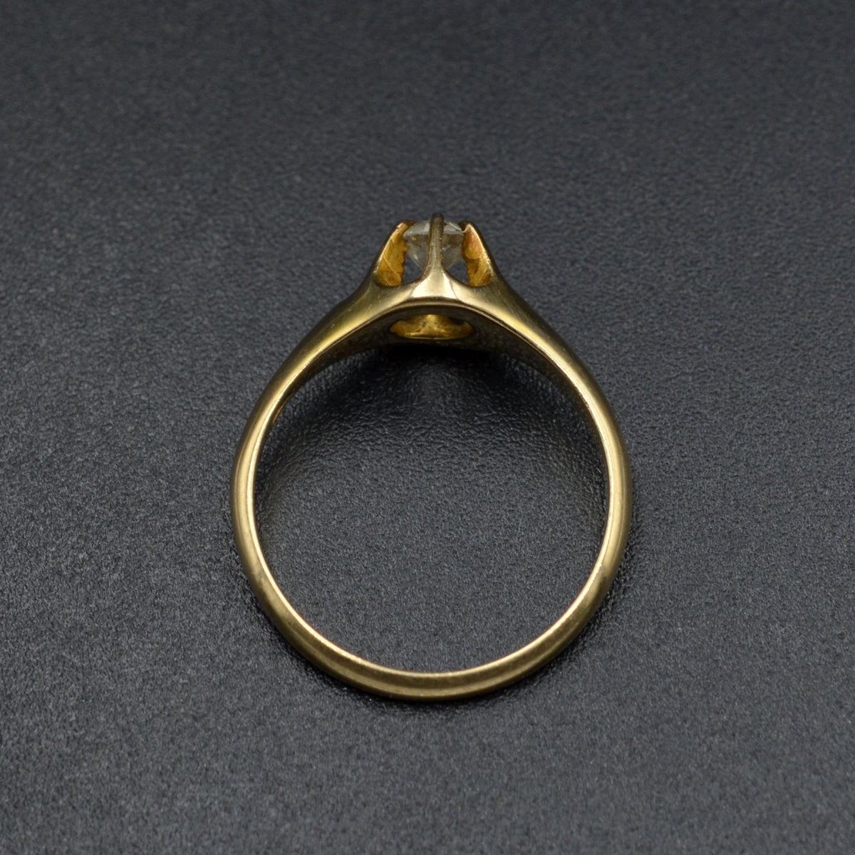 Antique Old European Cut Diamond Solitaire 14 Karat Gold Ring
