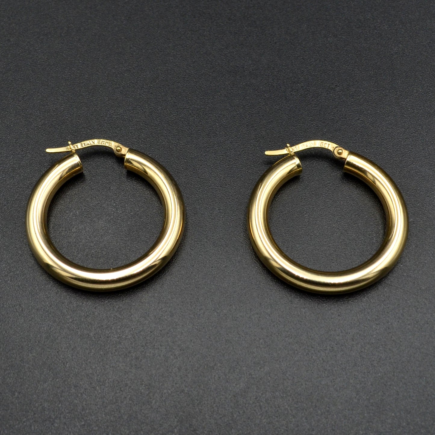 Vintage Chunky 14k Gold Hoop Earrings