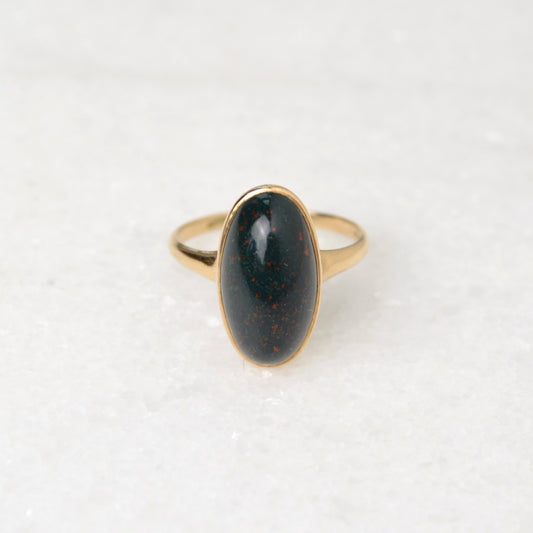 Bloodstone and Gold Ring