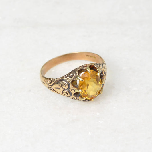 Citrine and Gold Ring