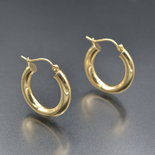 Vintage Classic 14k Gold Hoop Earrings