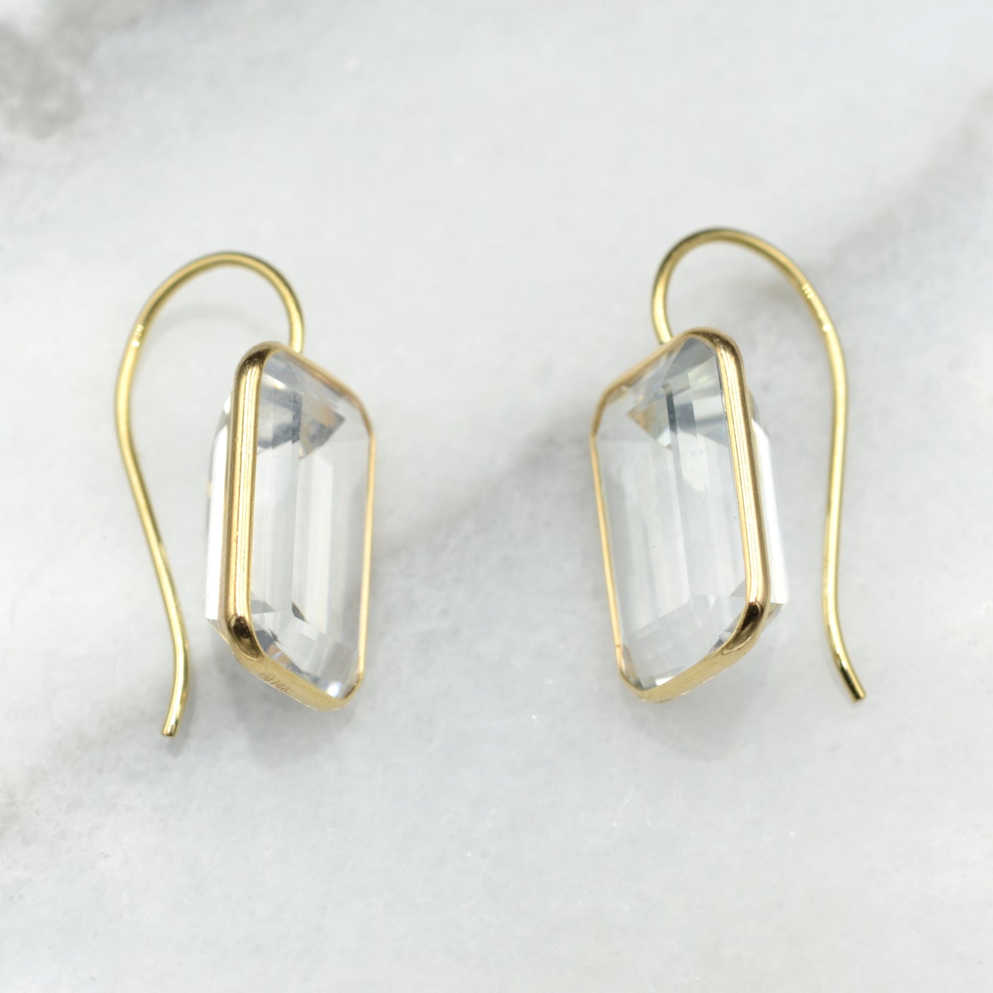 Vintage Colorless Topaz and 14k Gold Earrings