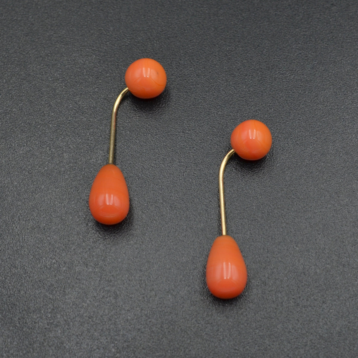 Pink Coral and 14 Karat Gold Earrings