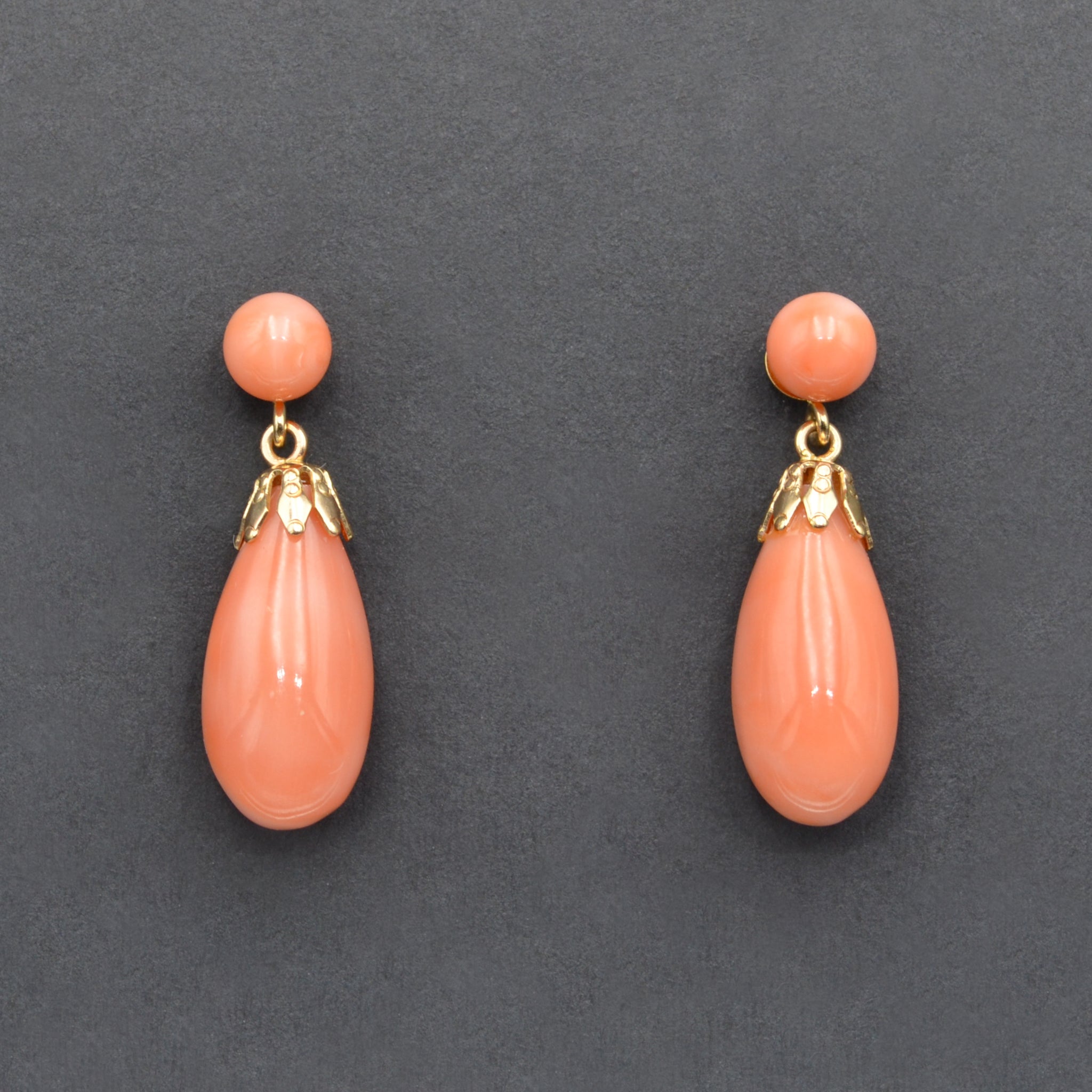 Angelskin Coral Earrings - 3 For Sale on 1stDibs