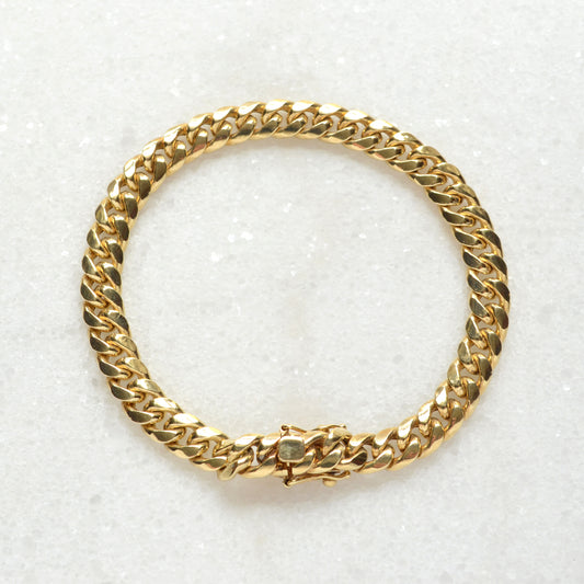 Cuban Curb Link Gold Bracelet