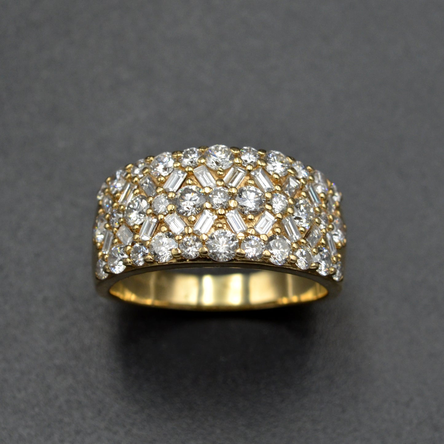 Vintage Diamond and 14k Gold Cigar Style Band