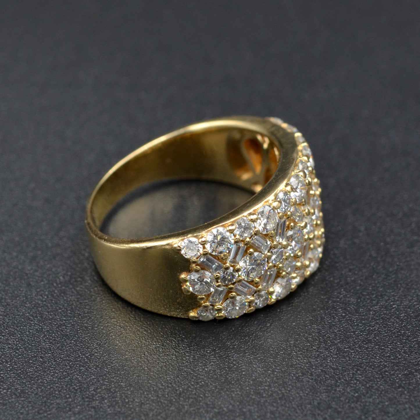 Vintage Diamond and 14k Gold Cigar Style Band