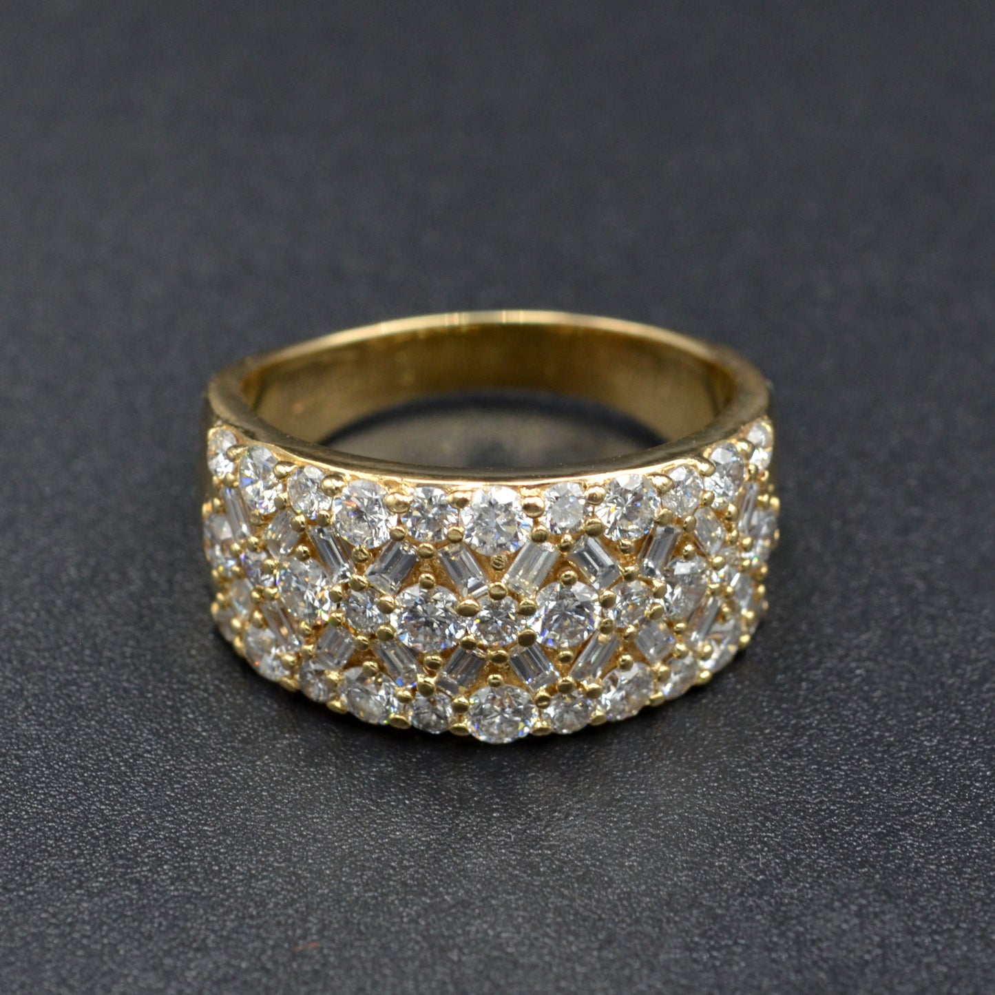 Vintage Diamond and 14k Gold Cigar Style Band