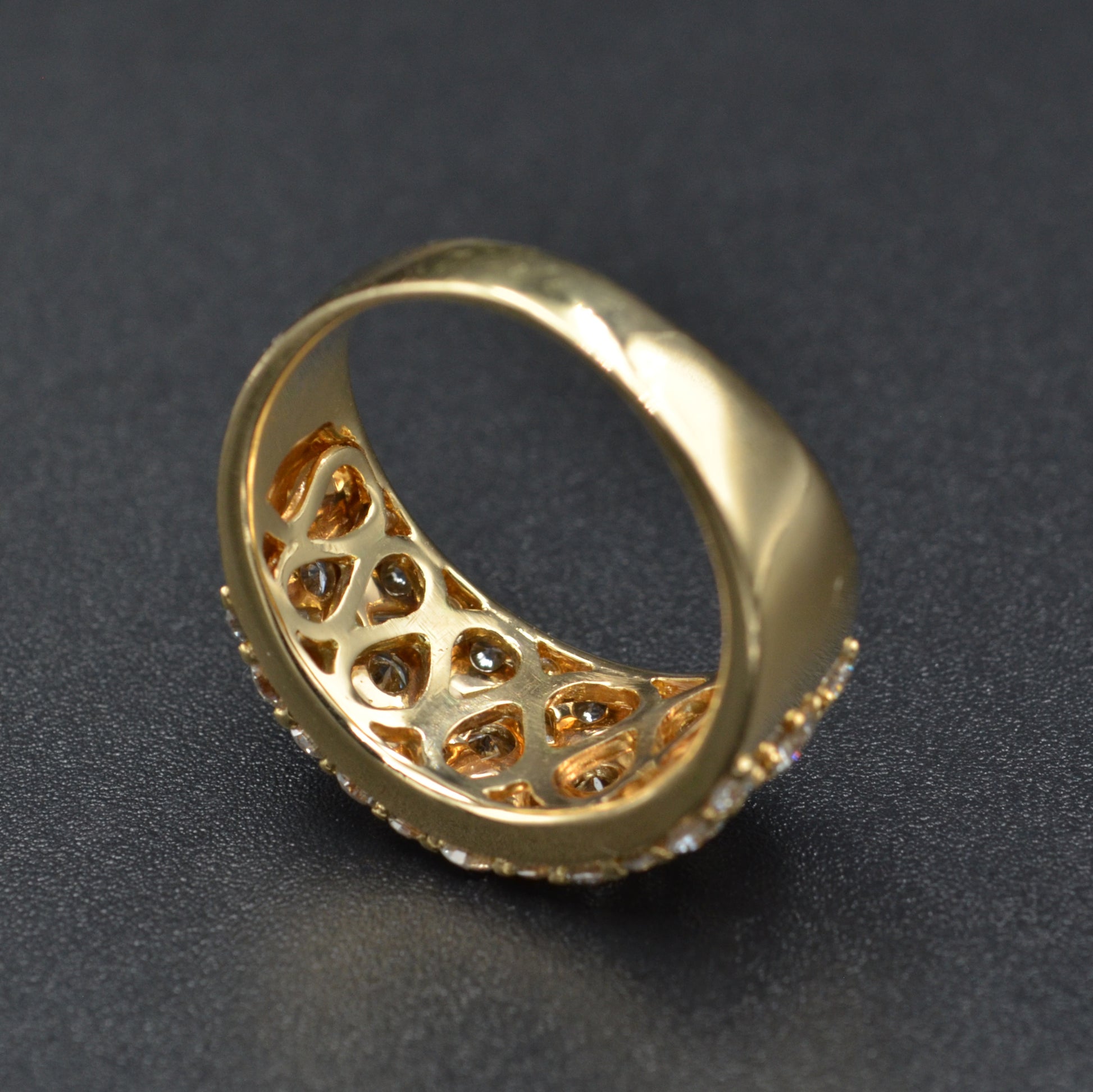 Vintage Diamond and 14k Gold Cigar Style Band