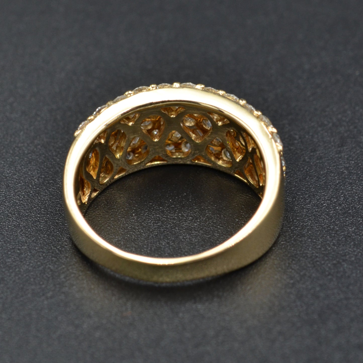 Vintage Diamond and 14k Gold Cigar Style Band