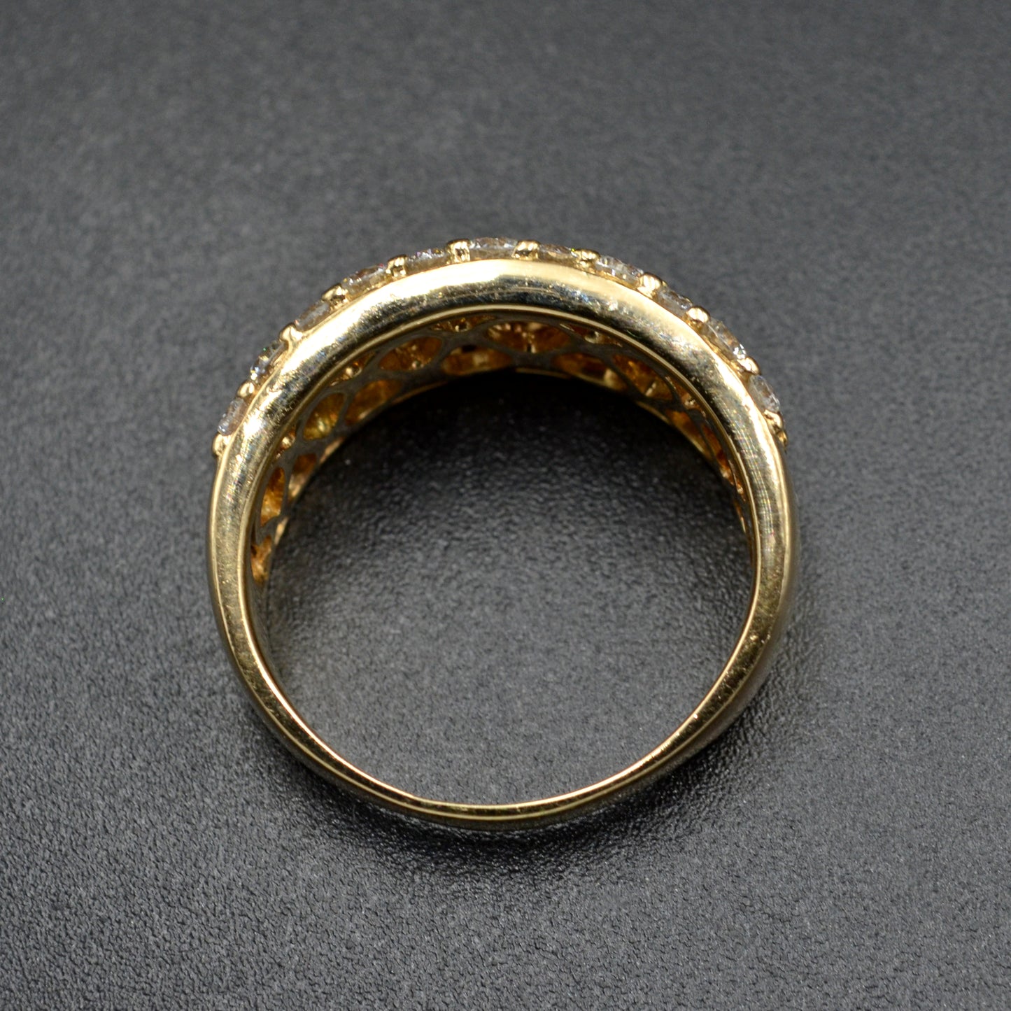 Vintage Diamond and 14k Gold Cigar Style Band