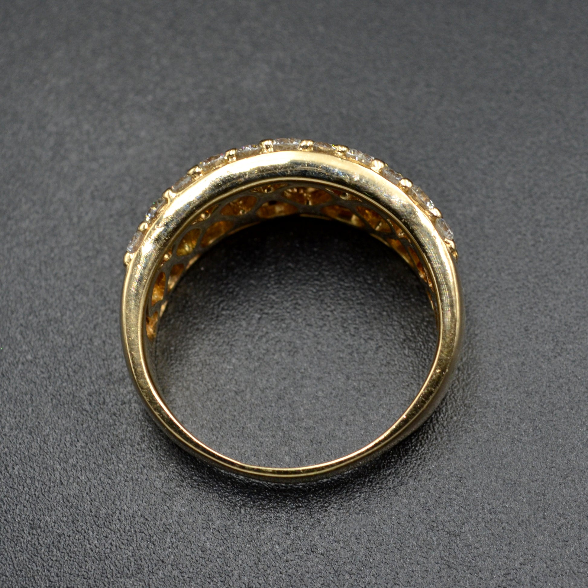 Vintage Diamond and 14k Gold Cigar Style Band