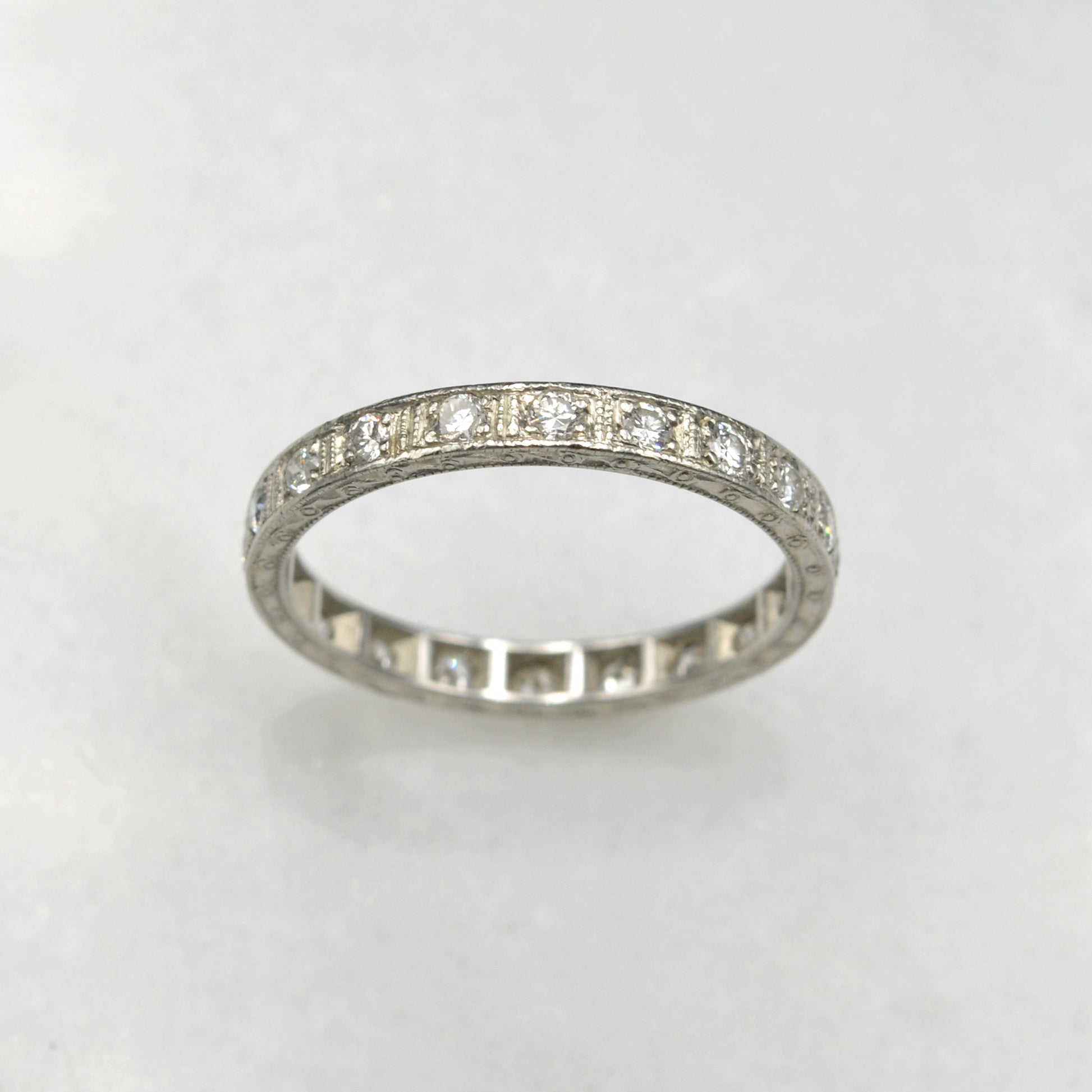 Antique Art Deco Diamond and Platinum Eternity Band