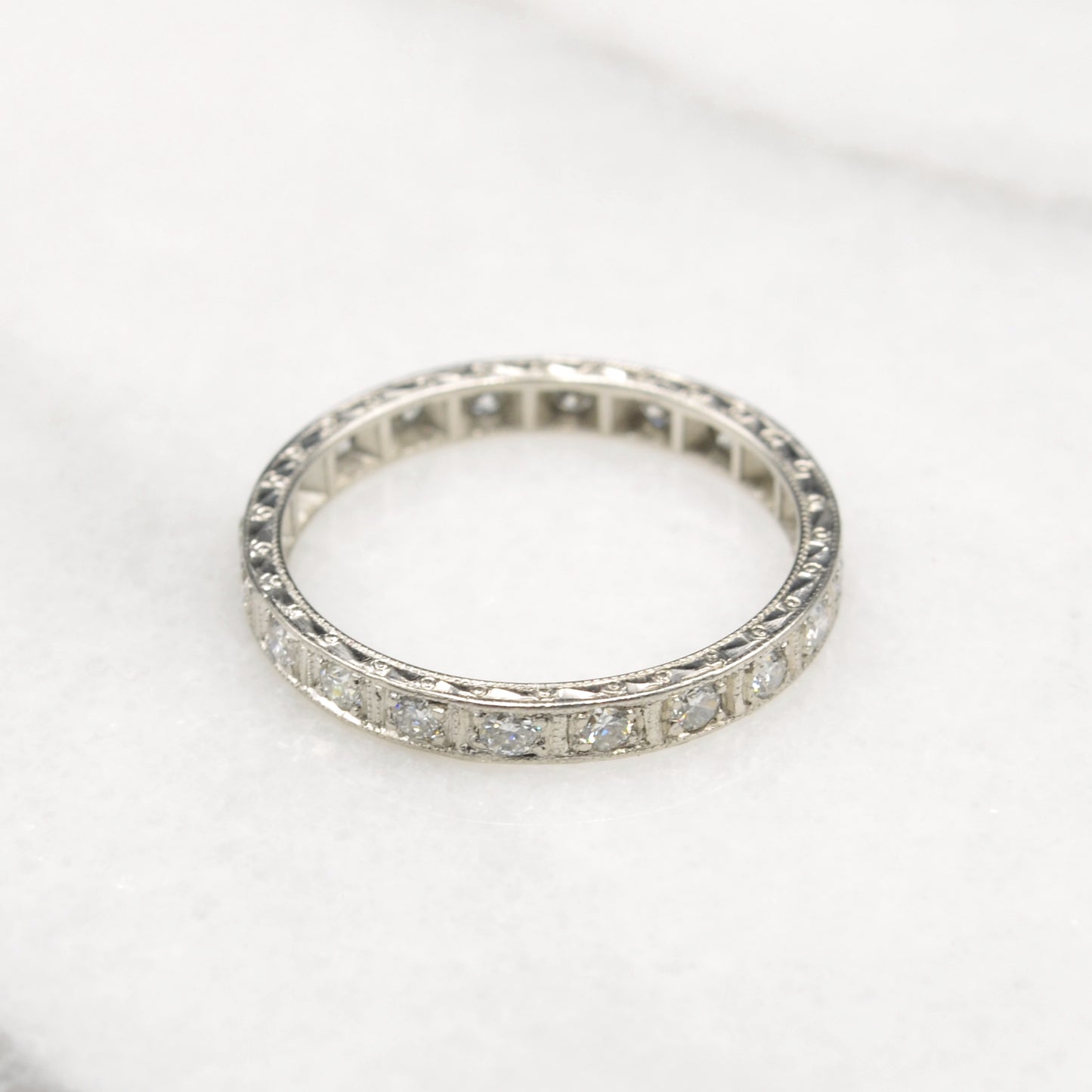 Antique Art Deco Diamond and Platinum Eternity Band