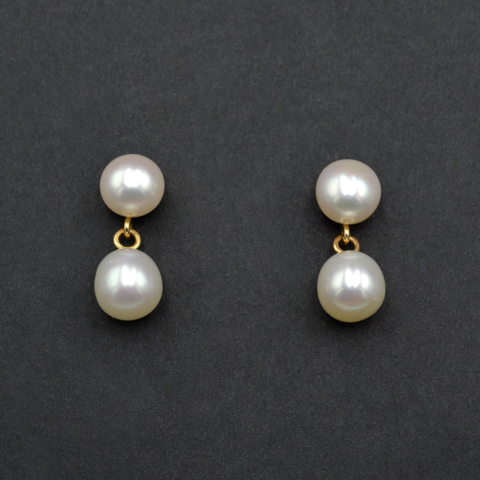 Vintage 14k Pearl and Gold Drop Earrings