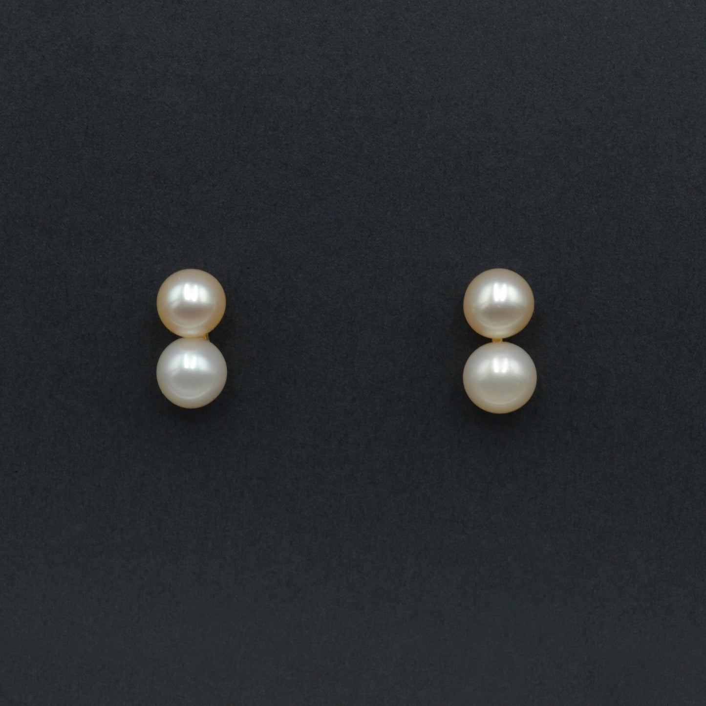 Vintage Double Pearl And 14k Gold Earrings