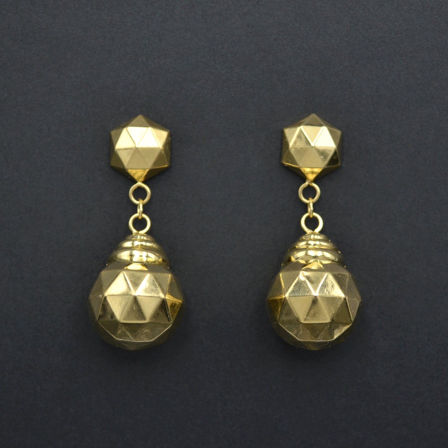 Faceted Gold Drop Earrings