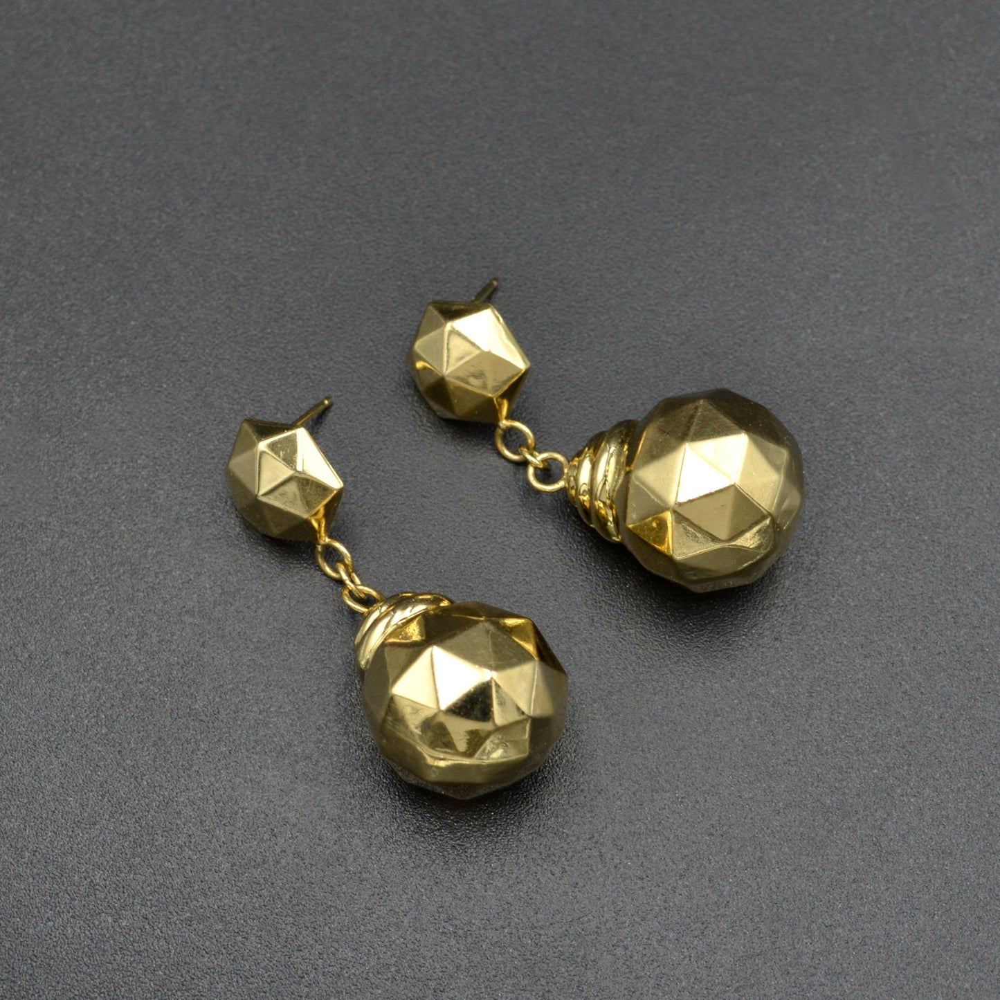 Faceted Gold Drop Earrings