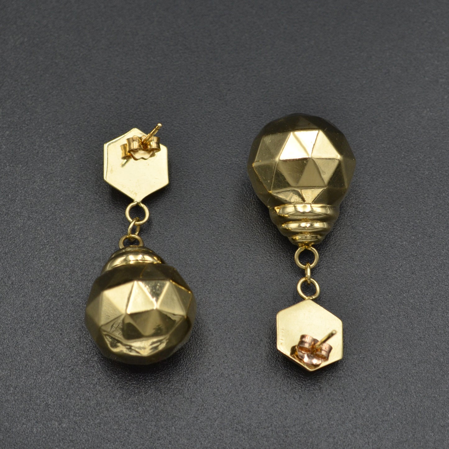 Faceted Gold Drop Earrings