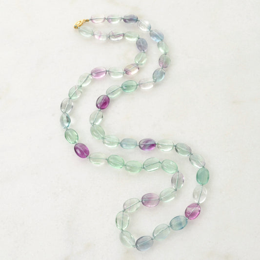 Vintage Fluorite and 14k Gold Beaded Necklace