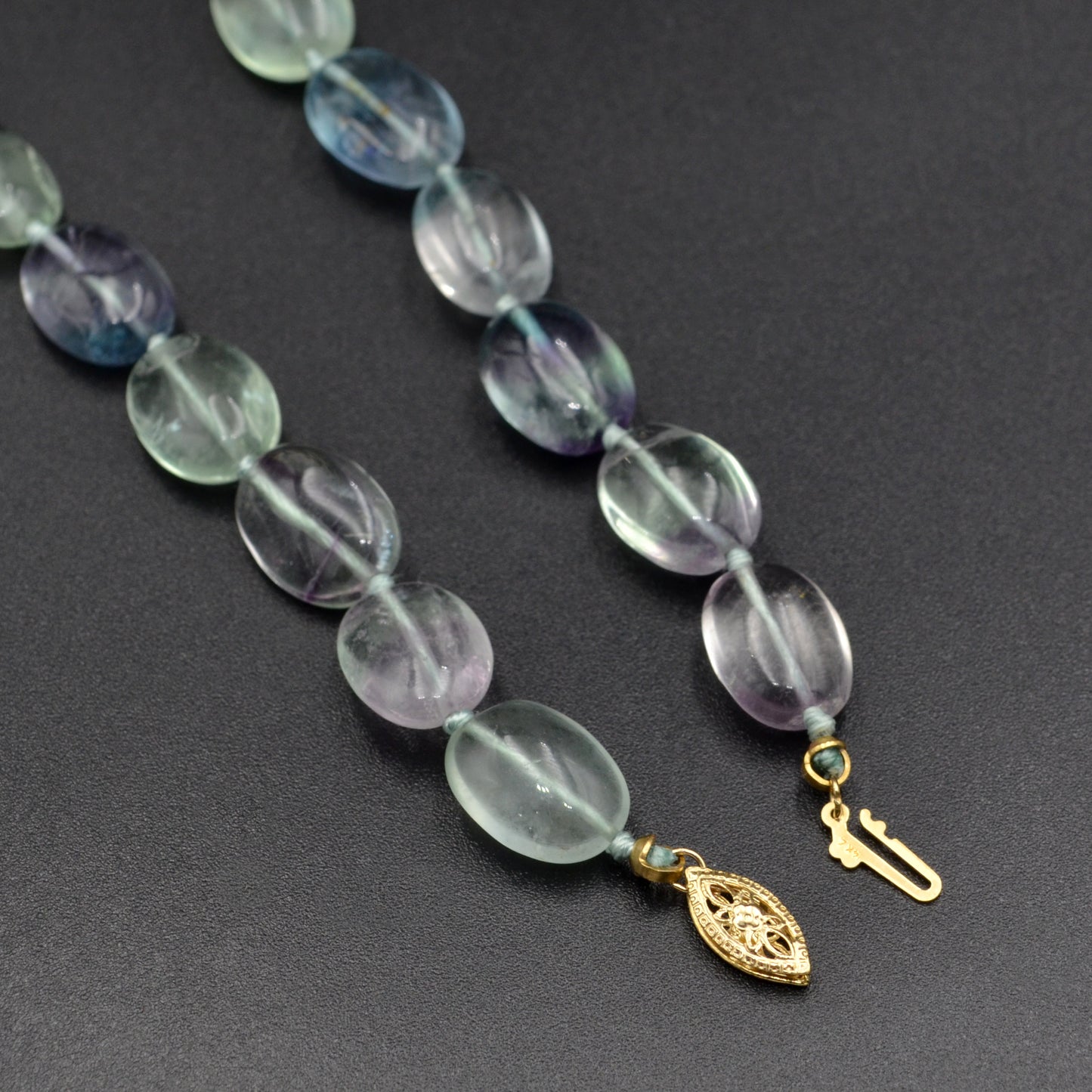 Vintage Fluorite and 14k Gold Beaded Necklace
