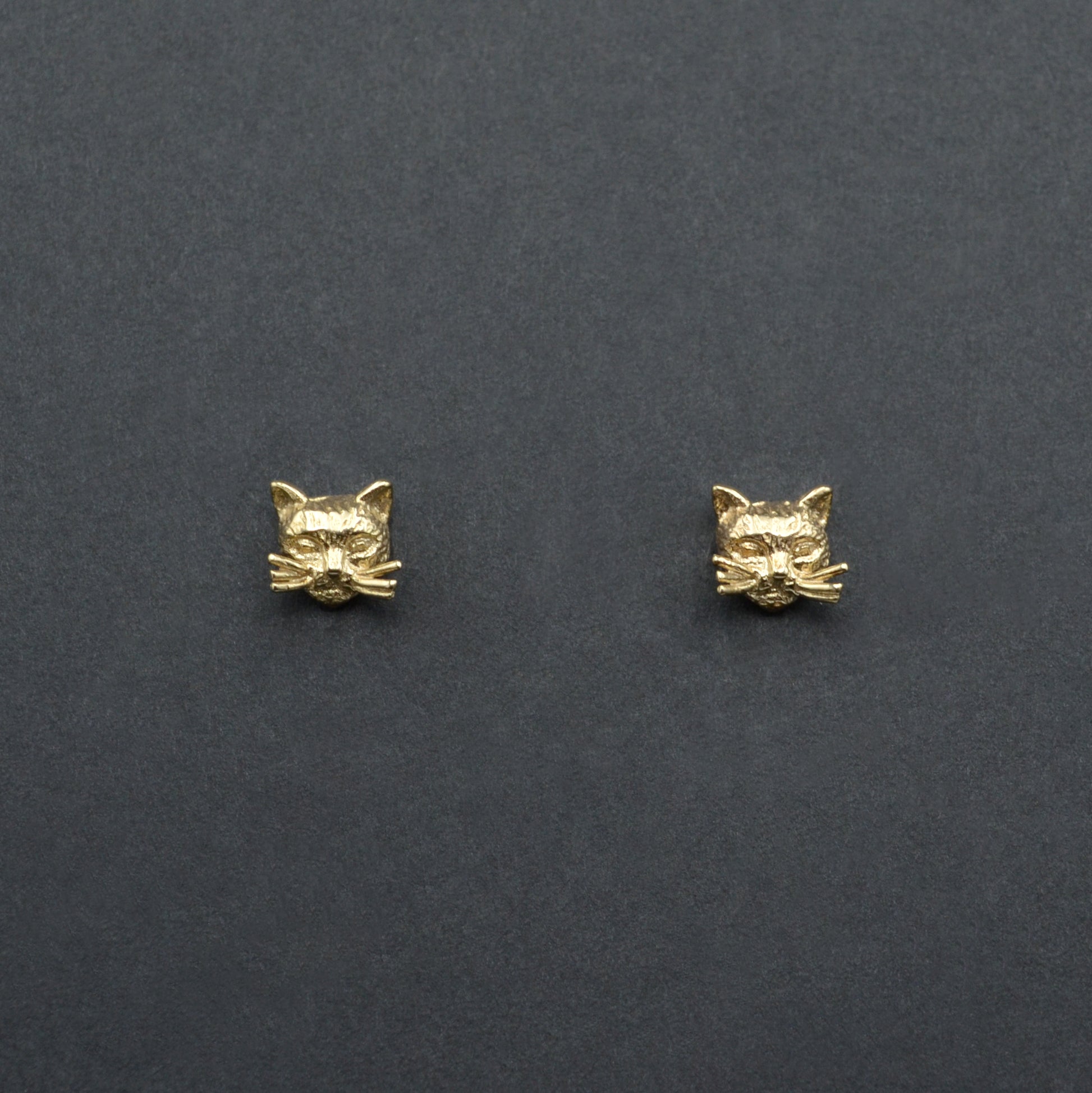Vintage 14k Gold Cat Post Earrings
