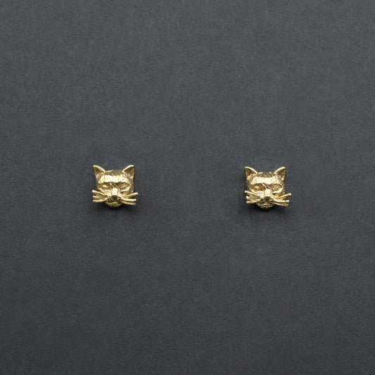 Vintage 14k Gold Cat Post Earrings