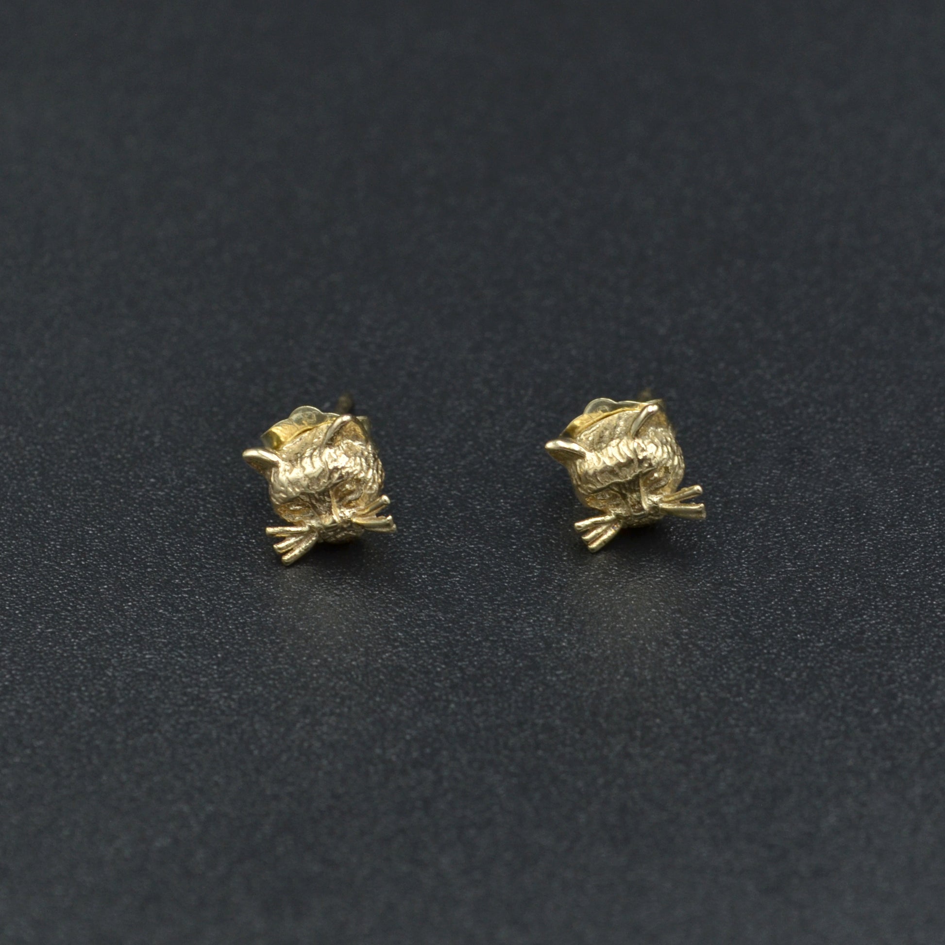 Vintage 14k Gold Cat Post Earrings