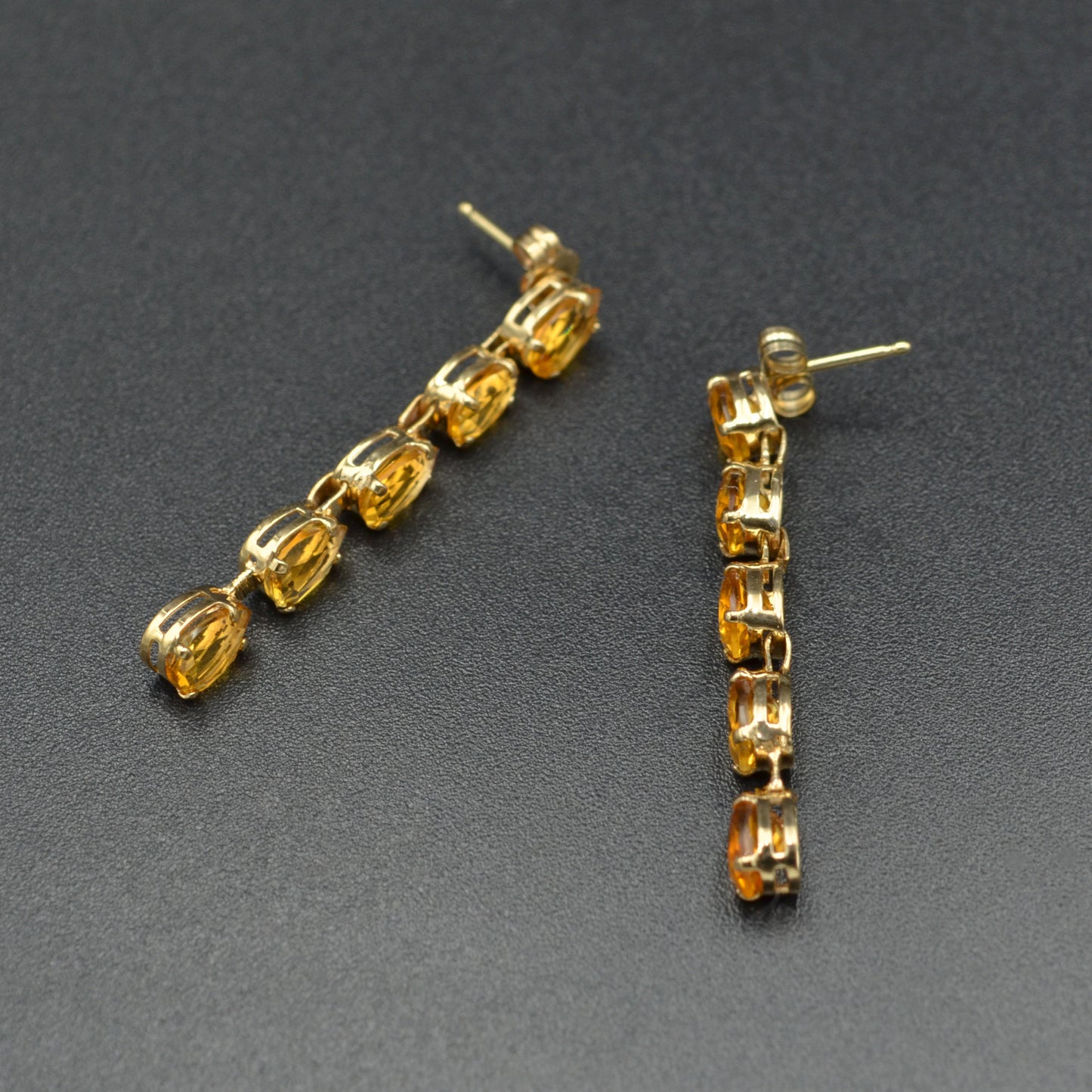 Vintage Citrine Quartz and 14k Gold Earrings