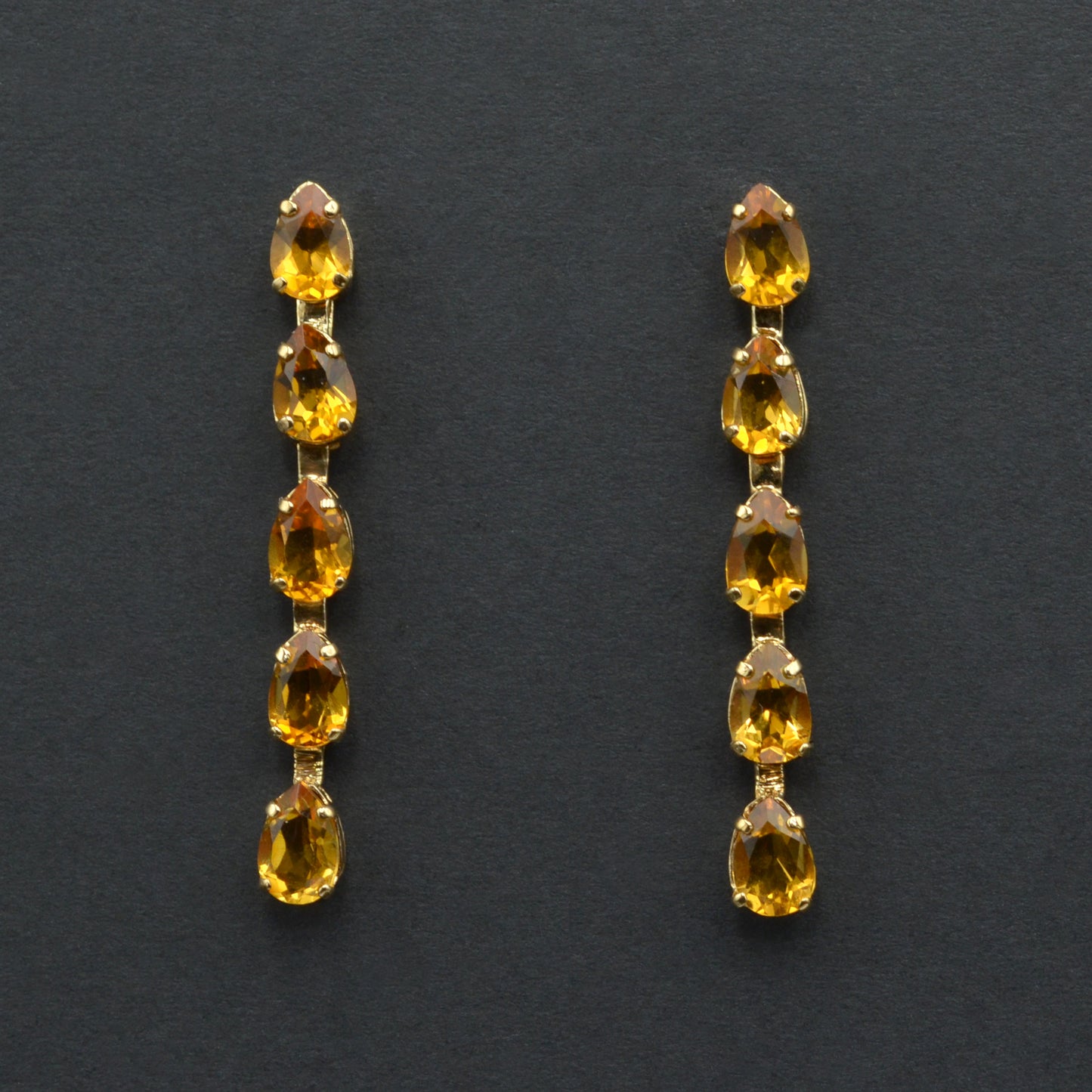 Vintage Citrine Quartz and 14k Gold Earrings