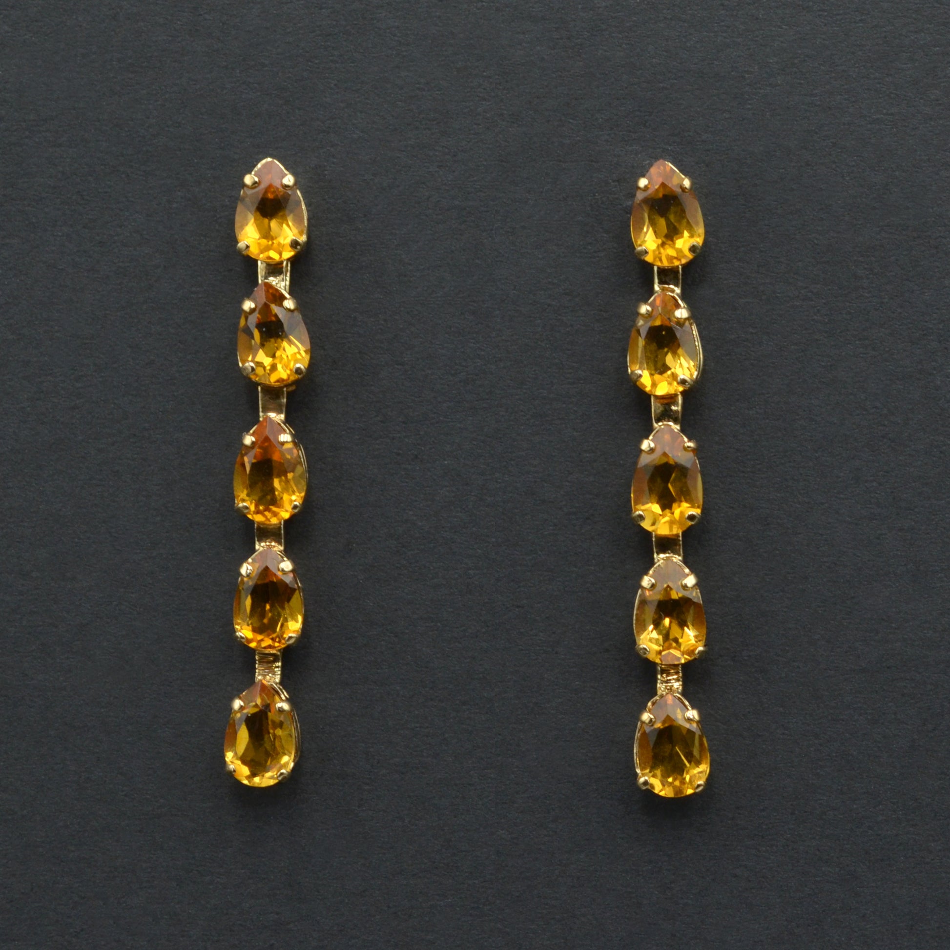 Vintage Citrine Quartz and 14k Gold Earrings