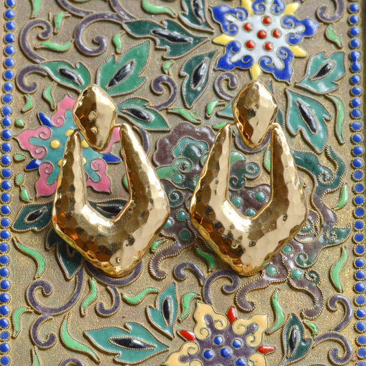 Vintage 14k Gold Door Knocker Earrings