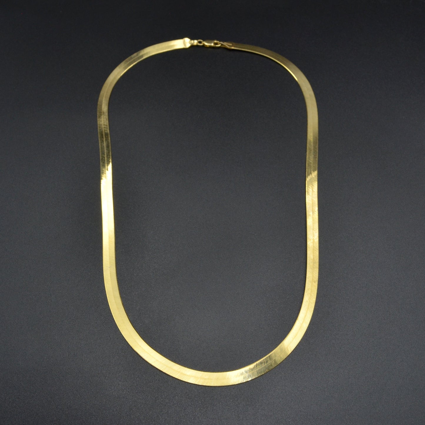 Vintage 14k Gold Herringbone Chain Necklace