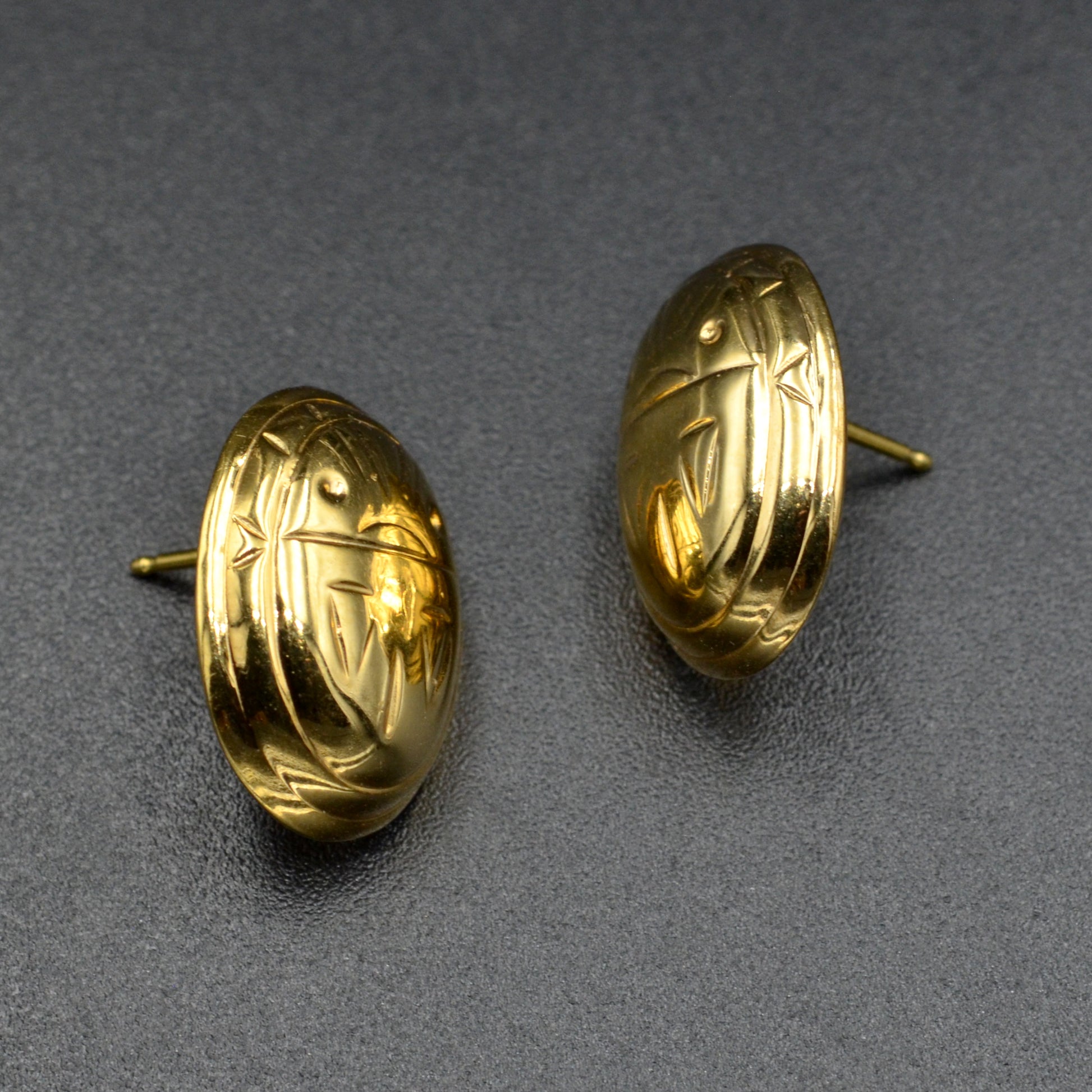 Vintage 14k Scarab Post Earrings