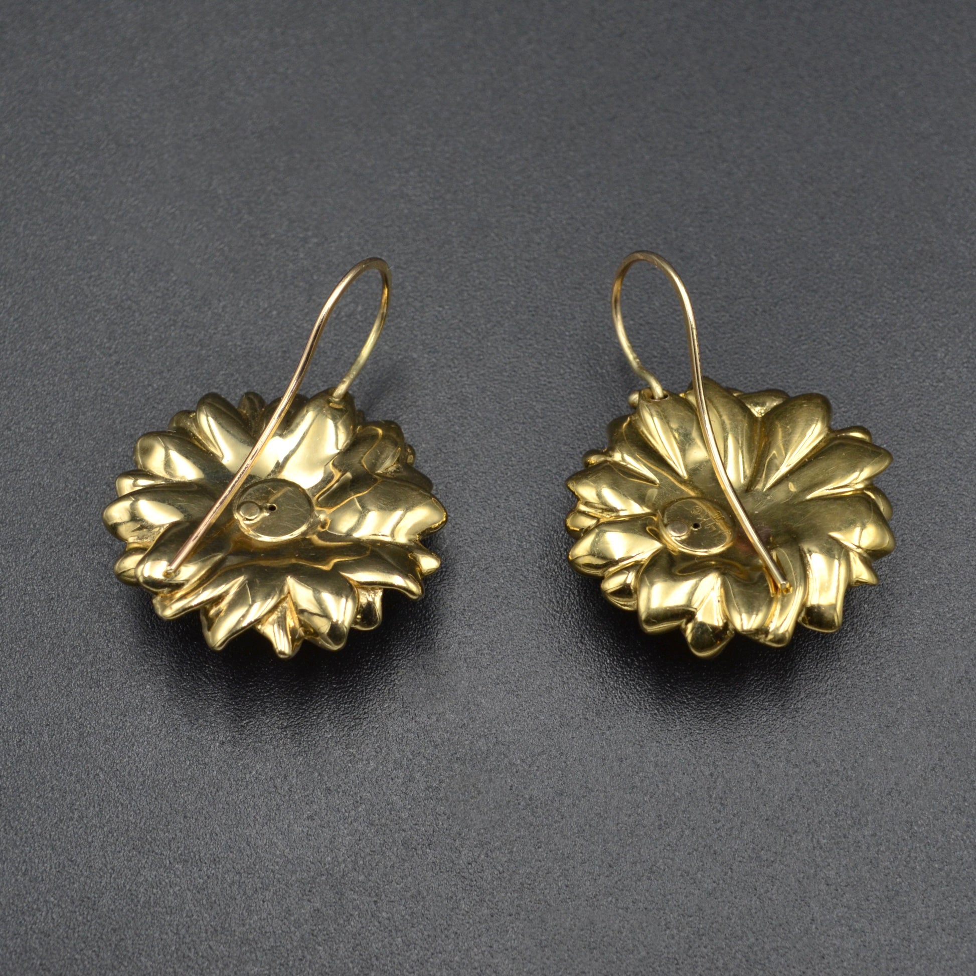 Vintage 14k Gold Sunflower Earrings