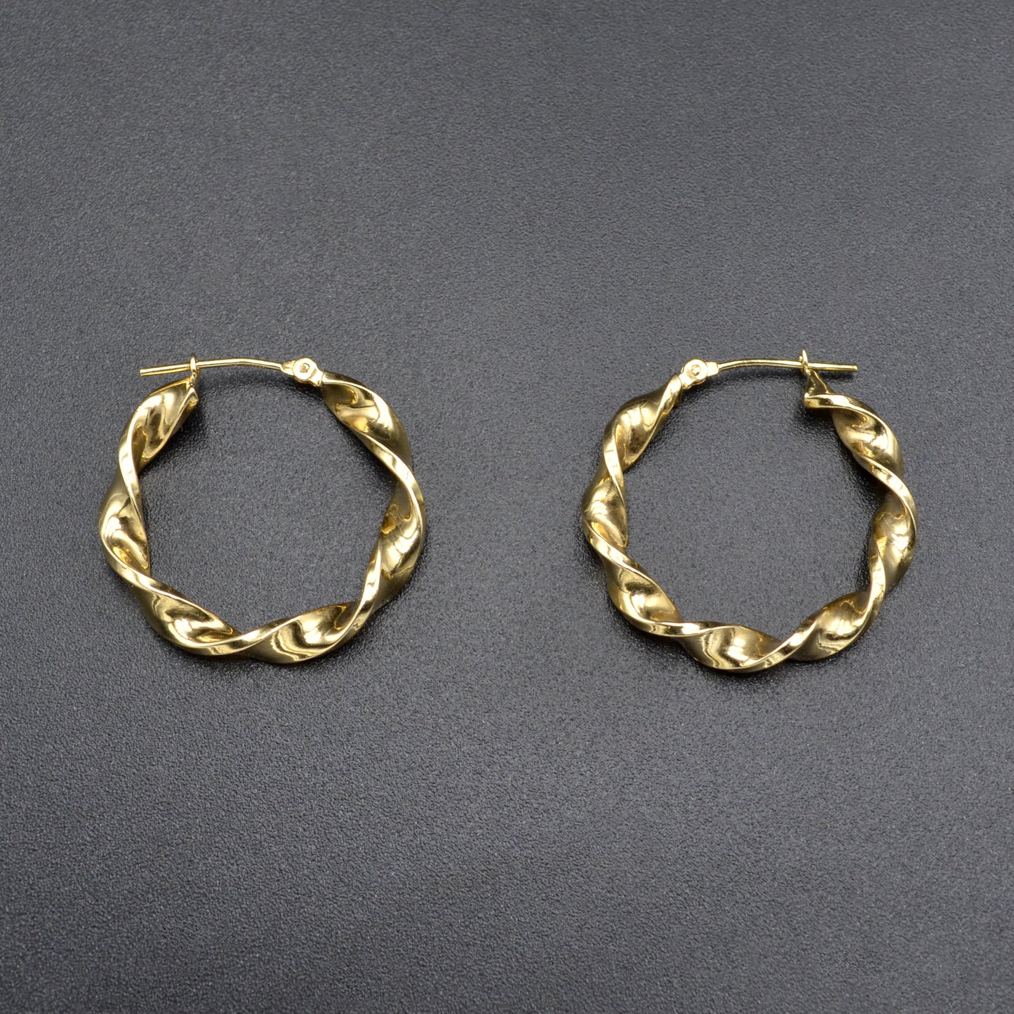 Vintage 14k Gold Twisted Hoop Earrings