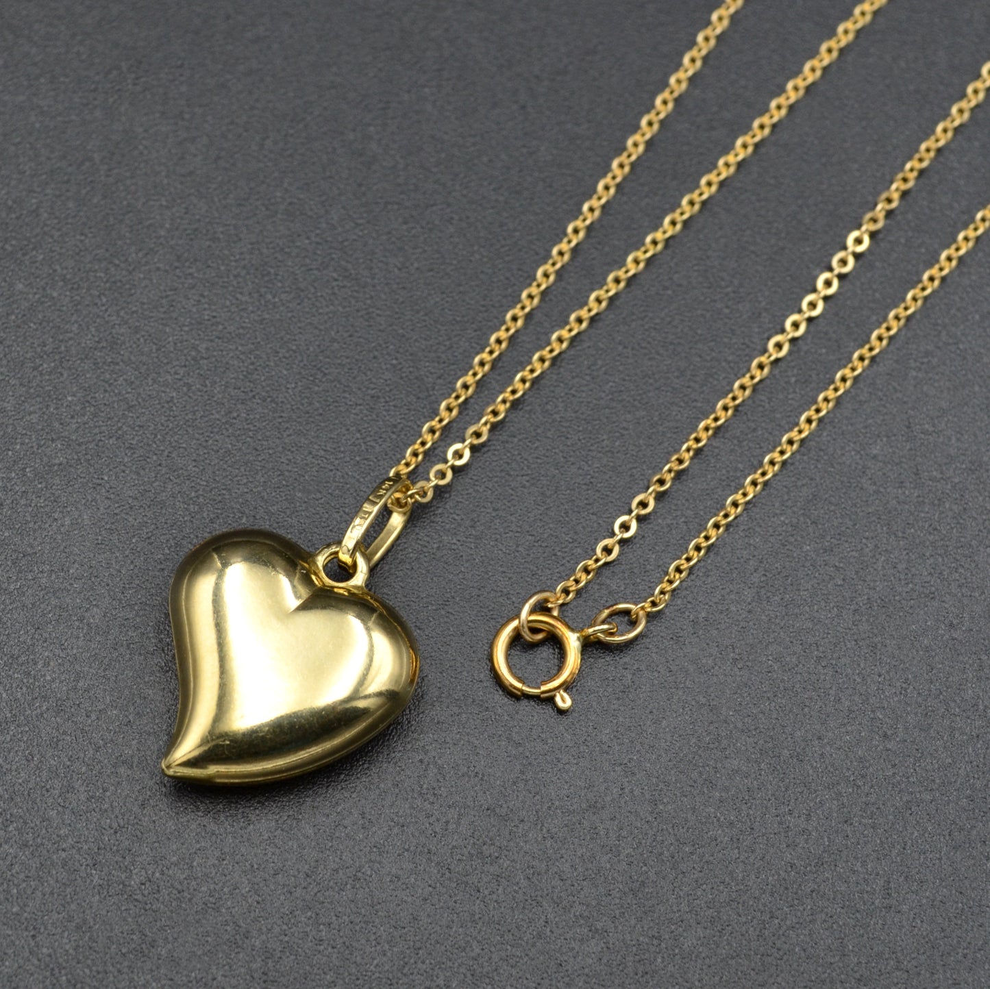Vintage 14k Gold Luckenbooth Witches Heart Pendant Necklace