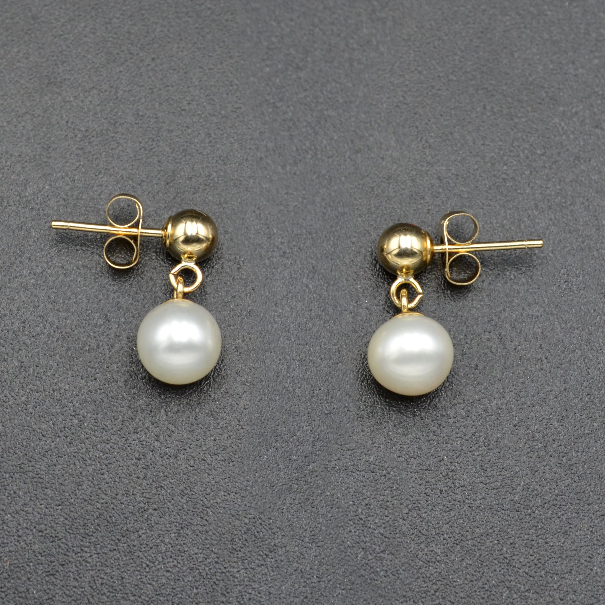 Vintage 14k Gold and Pearl Drop Earrings