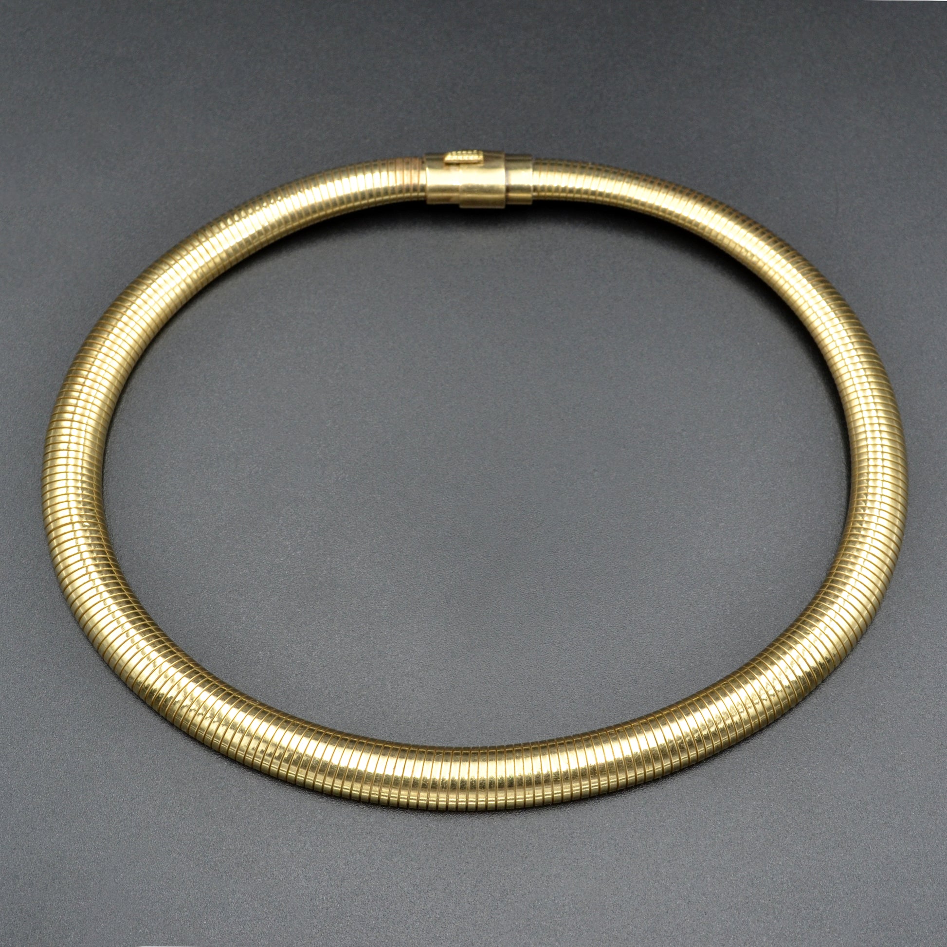 Vintage Tubogas Gaspipe Gold-filled Collar Necklace