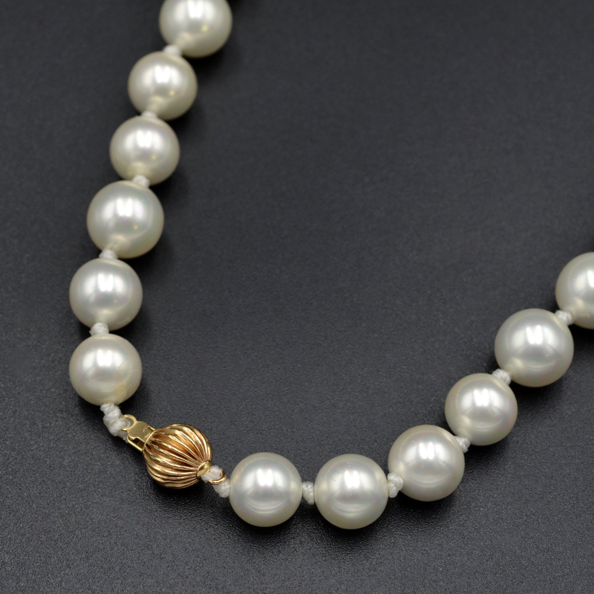 Vintage Graduated Faux Pearl and 14k Gold Necklace