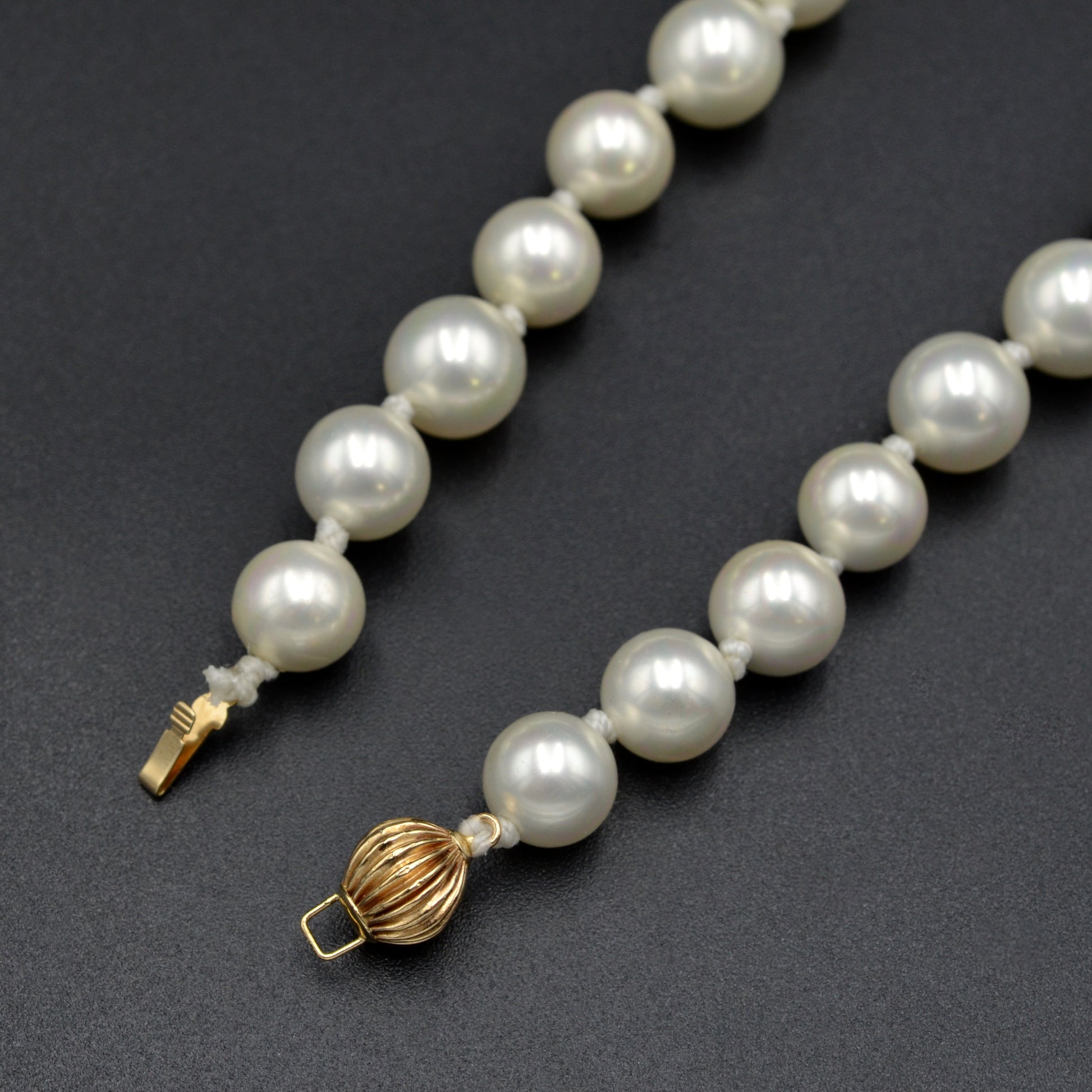 Vintage Graduated Faux Pearl and 14k Gold Necklace