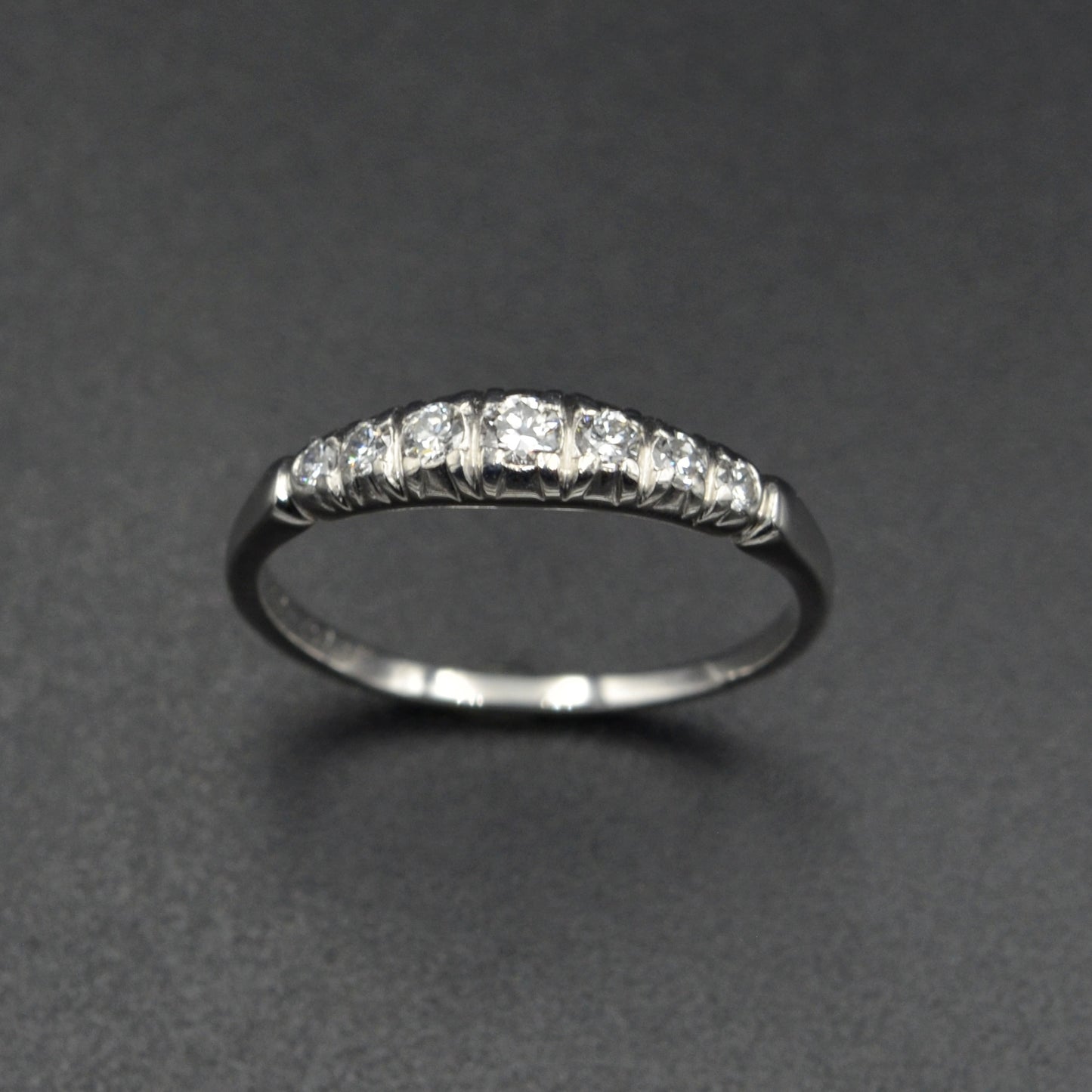 Antique Graduated Diamond and Platinum Ring