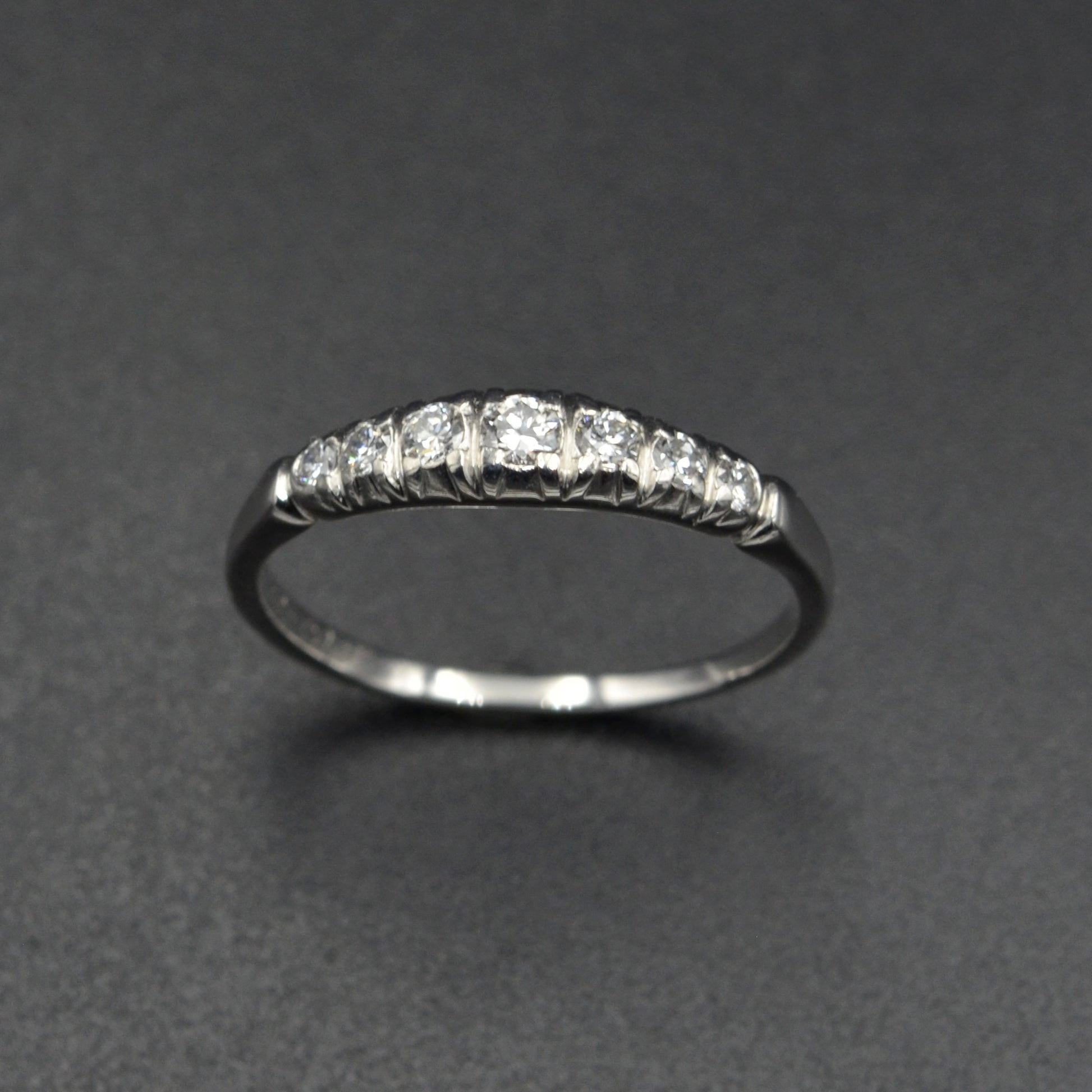Antique Graduated Diamond and Platinum Ring