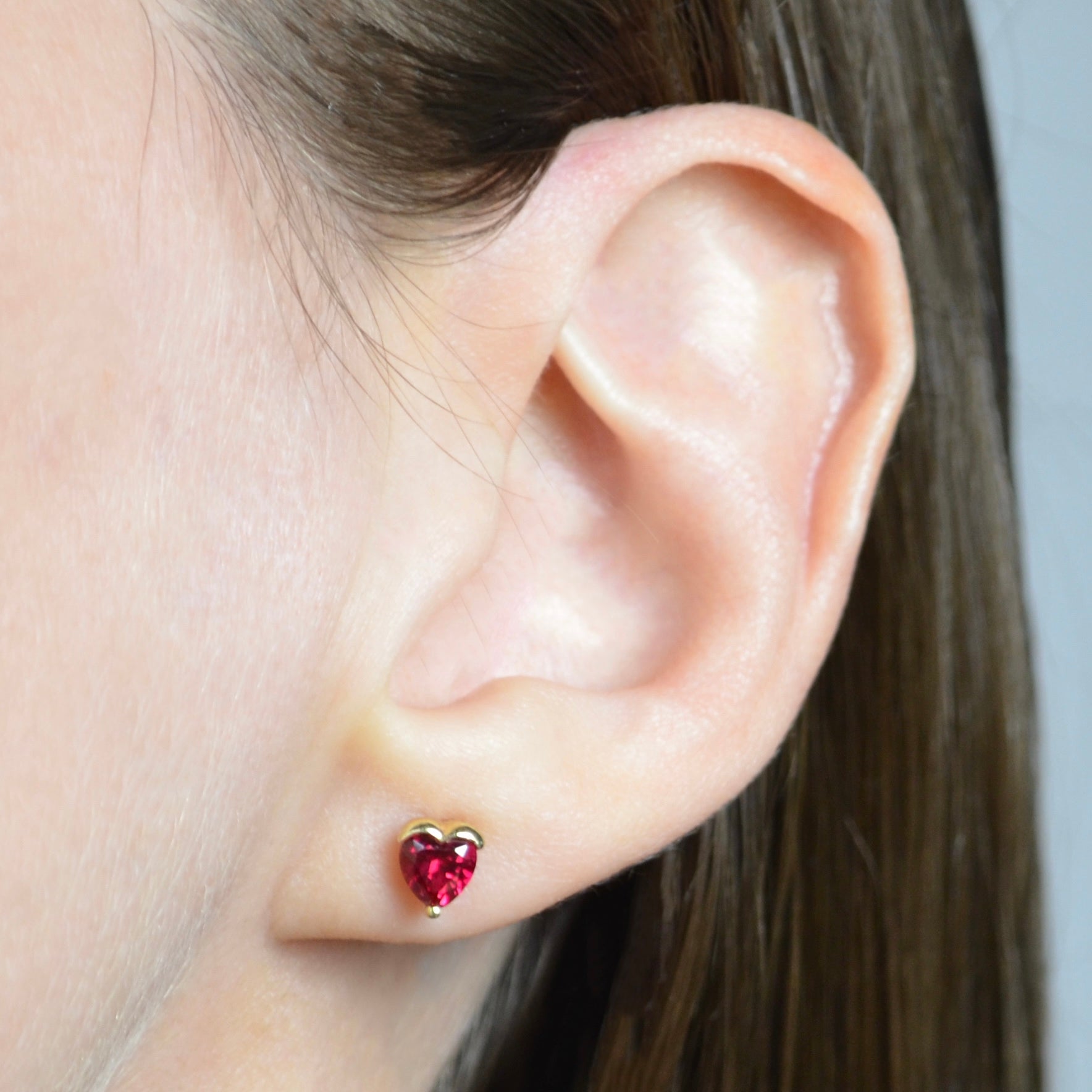 Ruby heart clearance earrings